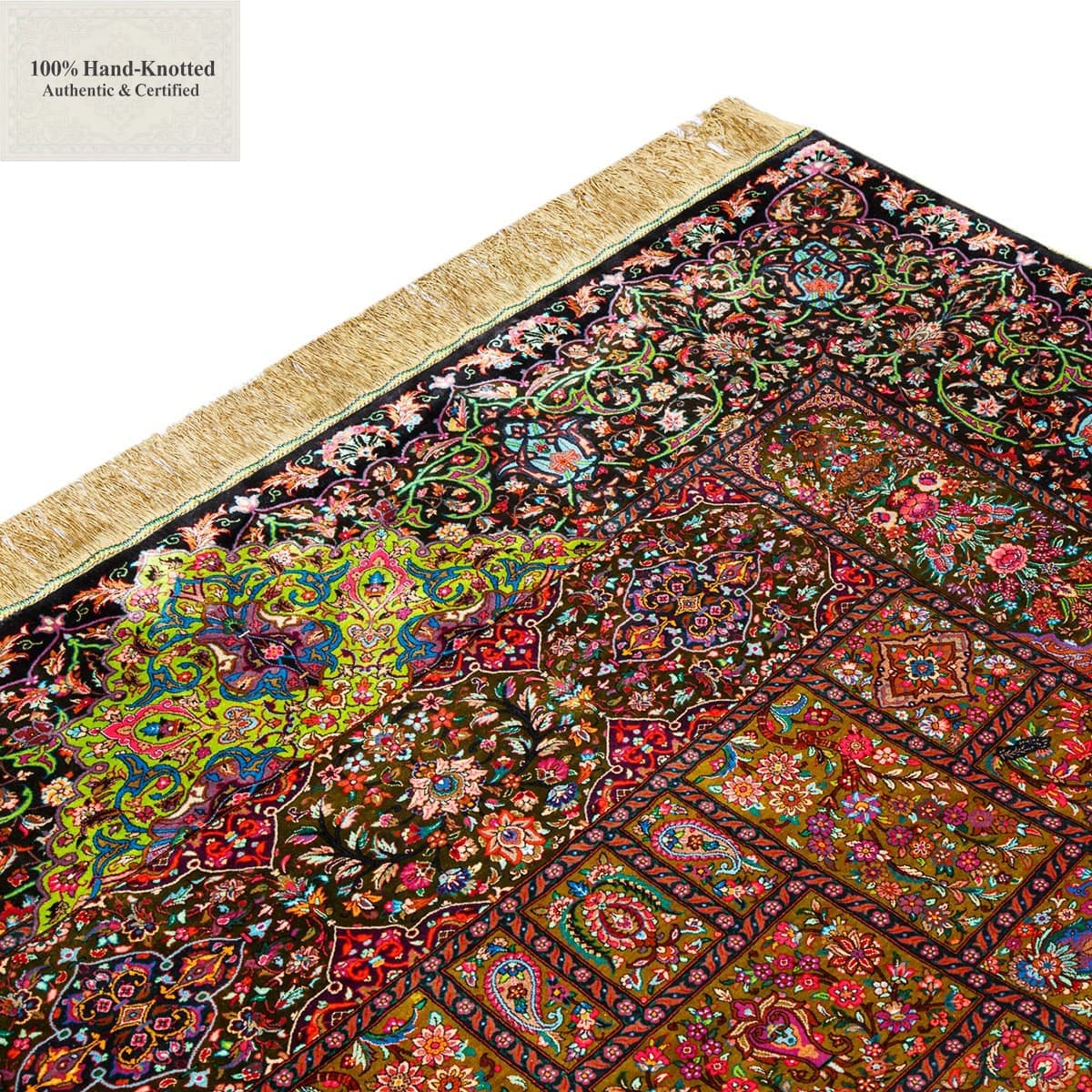 Ghom Perserteppich aus Iran, 298 × 203 cm