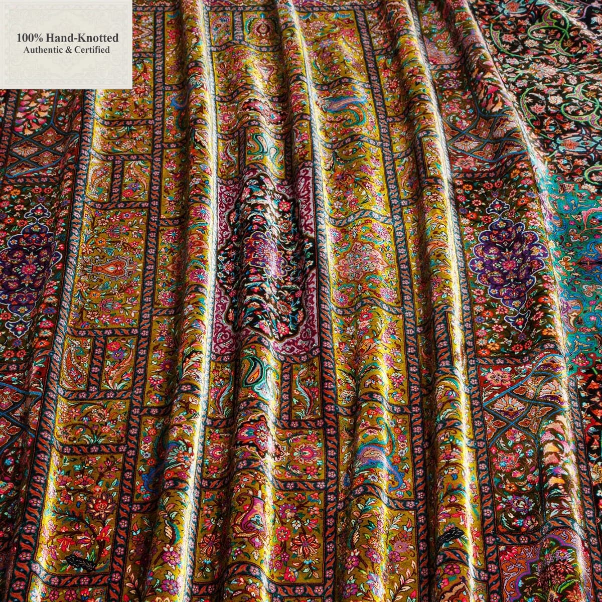 Ghom Perserteppich aus Iran, 298 × 203 cm