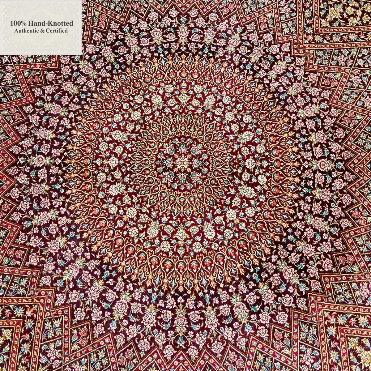Ghom Perserteppich aus Iran, 292 × 200 cm