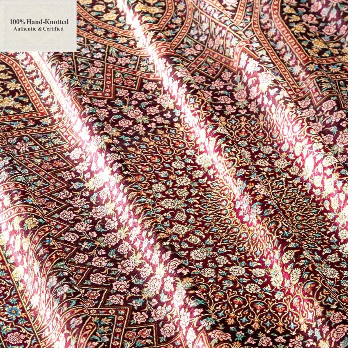 Ghom Perserteppich aus Iran, 292 × 200 cm