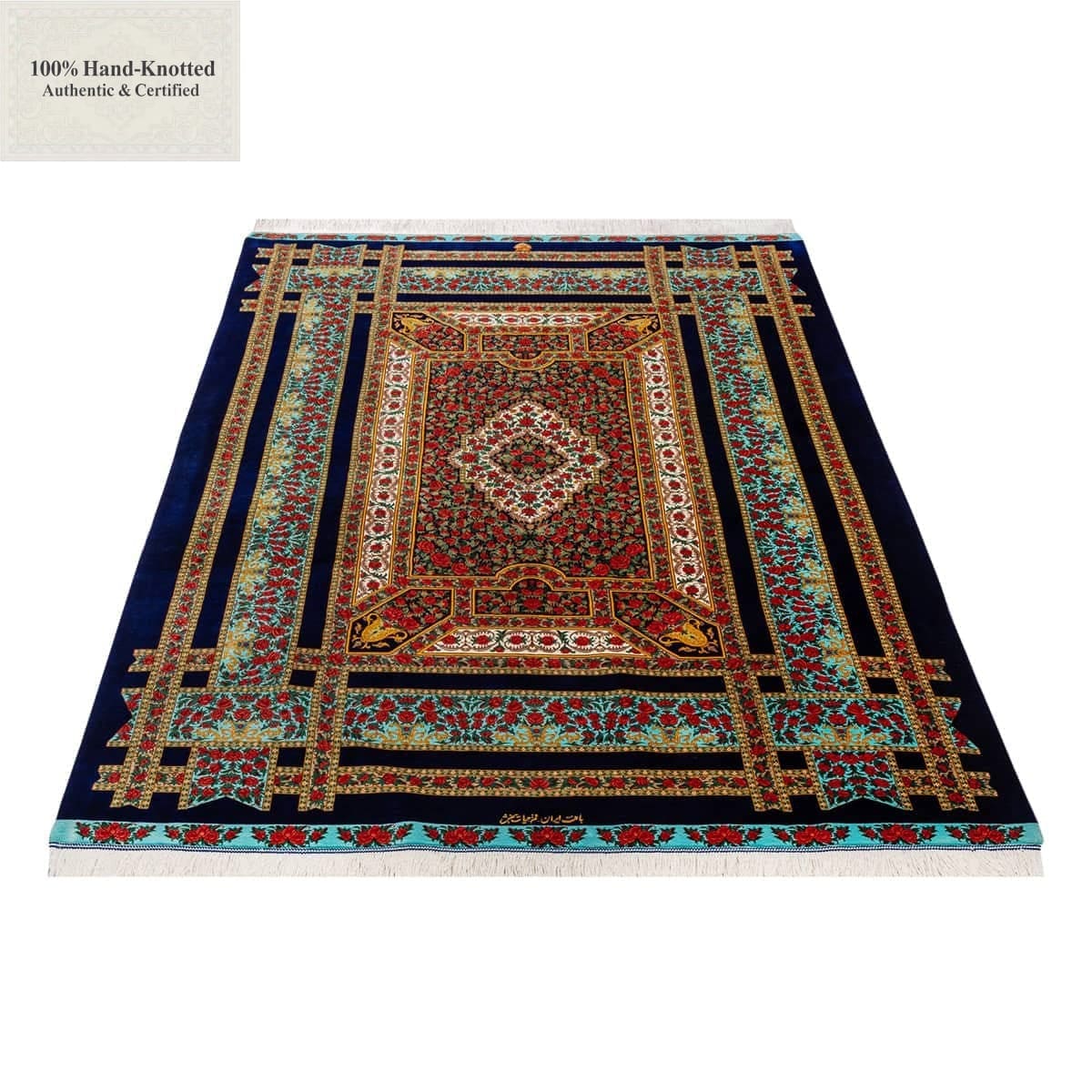 Ghom Perserteppich aus Iran, 205 × 136 cm