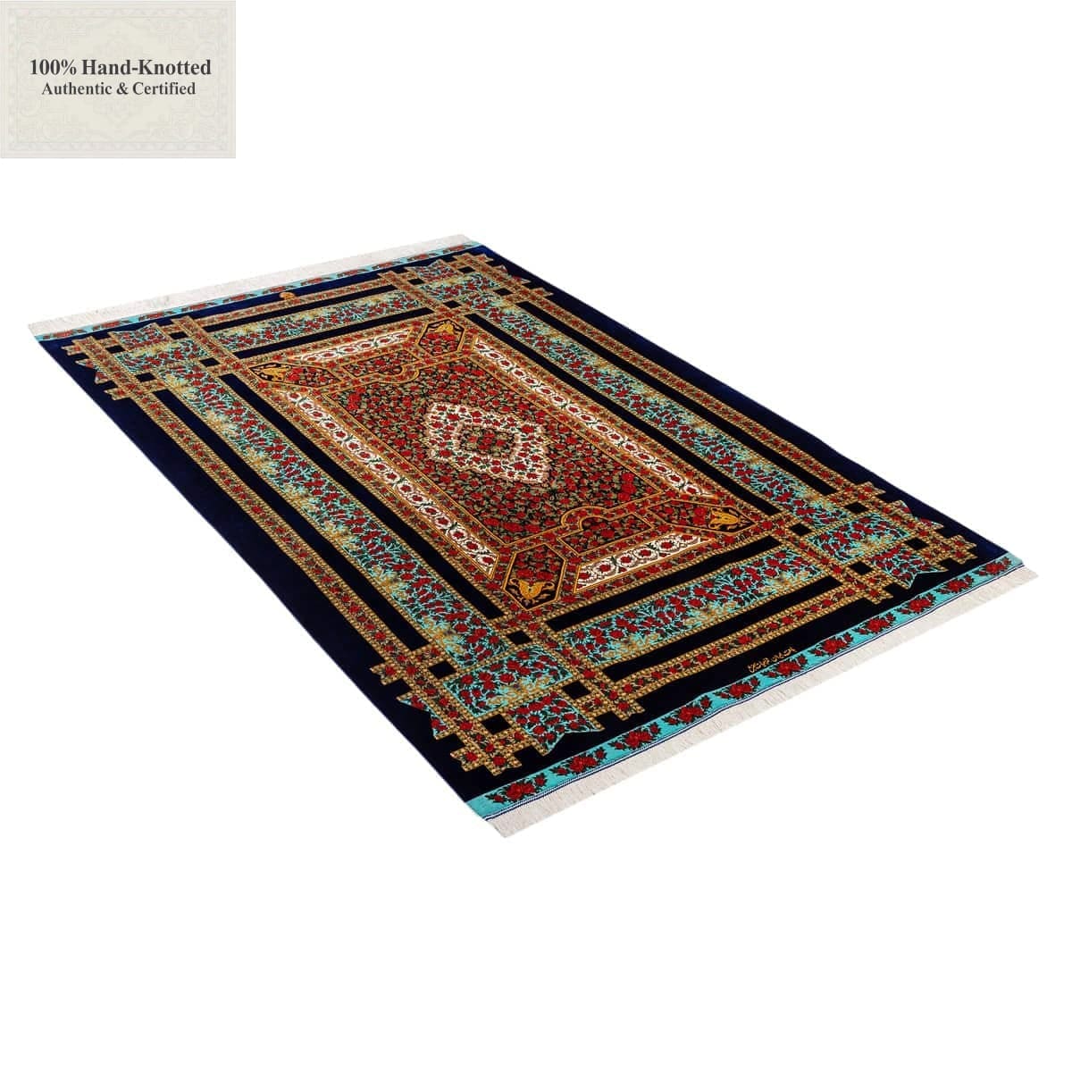 Ghom Perserteppich aus Iran, 205 × 136 cm