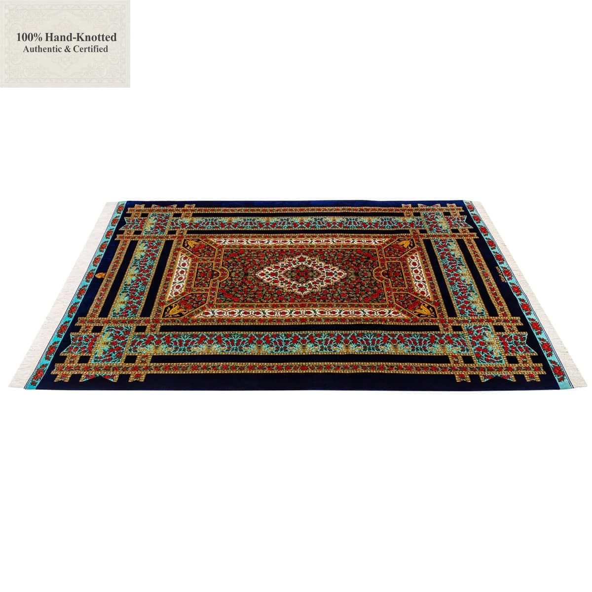 Ghom Perserteppich aus Iran, 205 × 136 cm