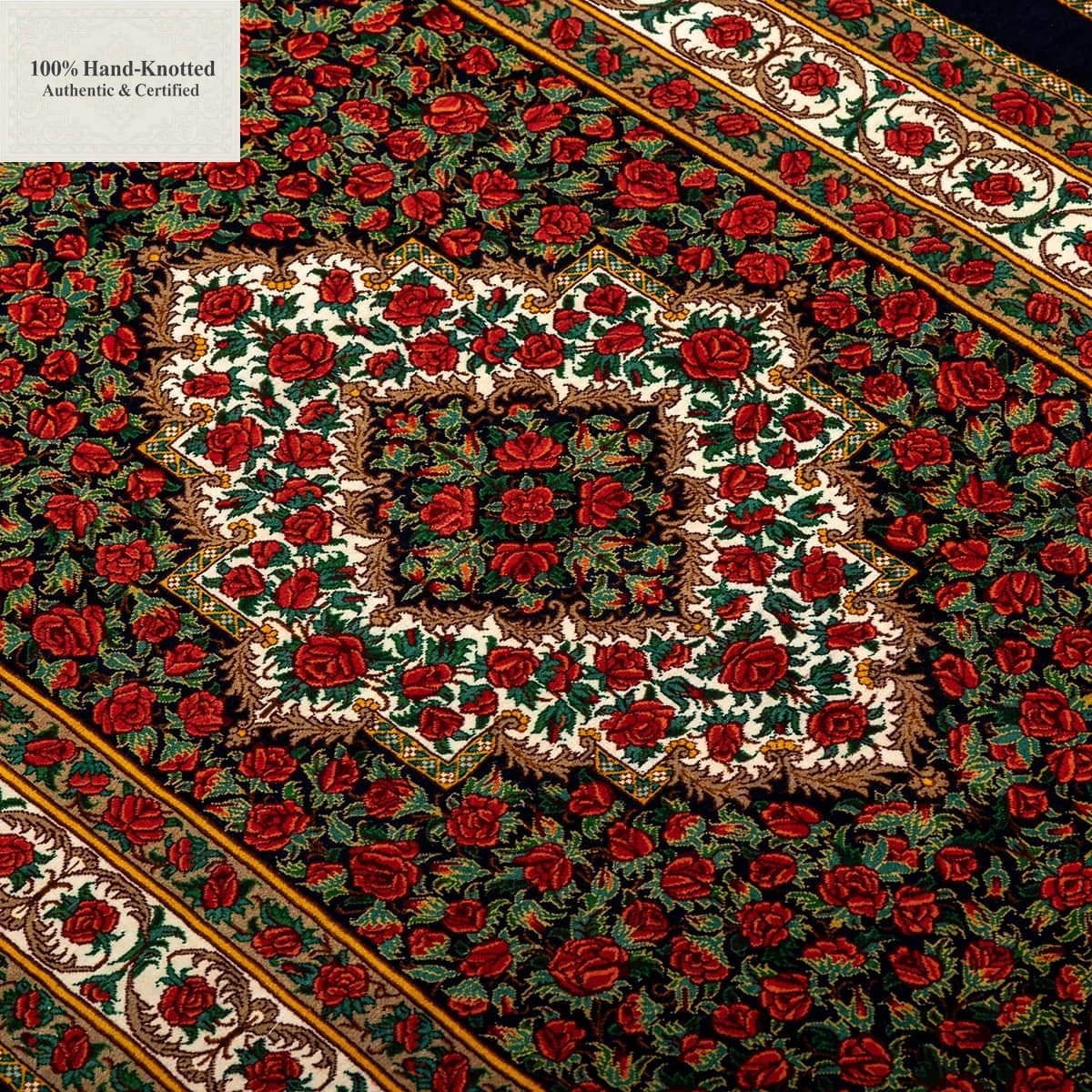 Ghom Perserteppich aus Iran, 205 × 136 cm
