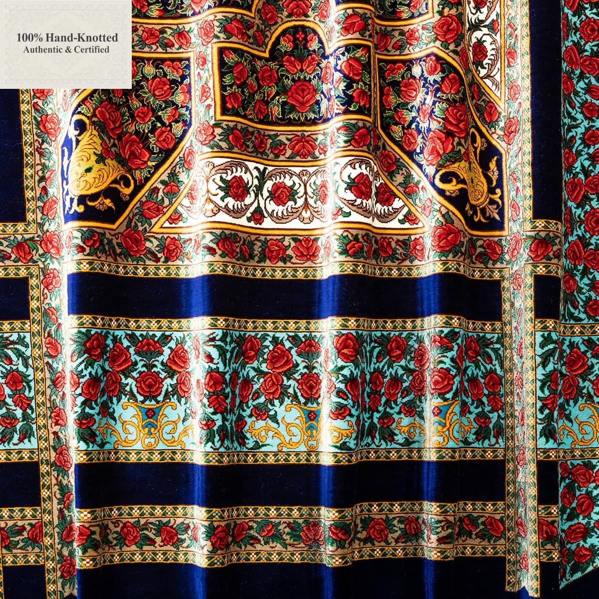 Ghom Perserteppich aus Iran, 205 × 136 cm