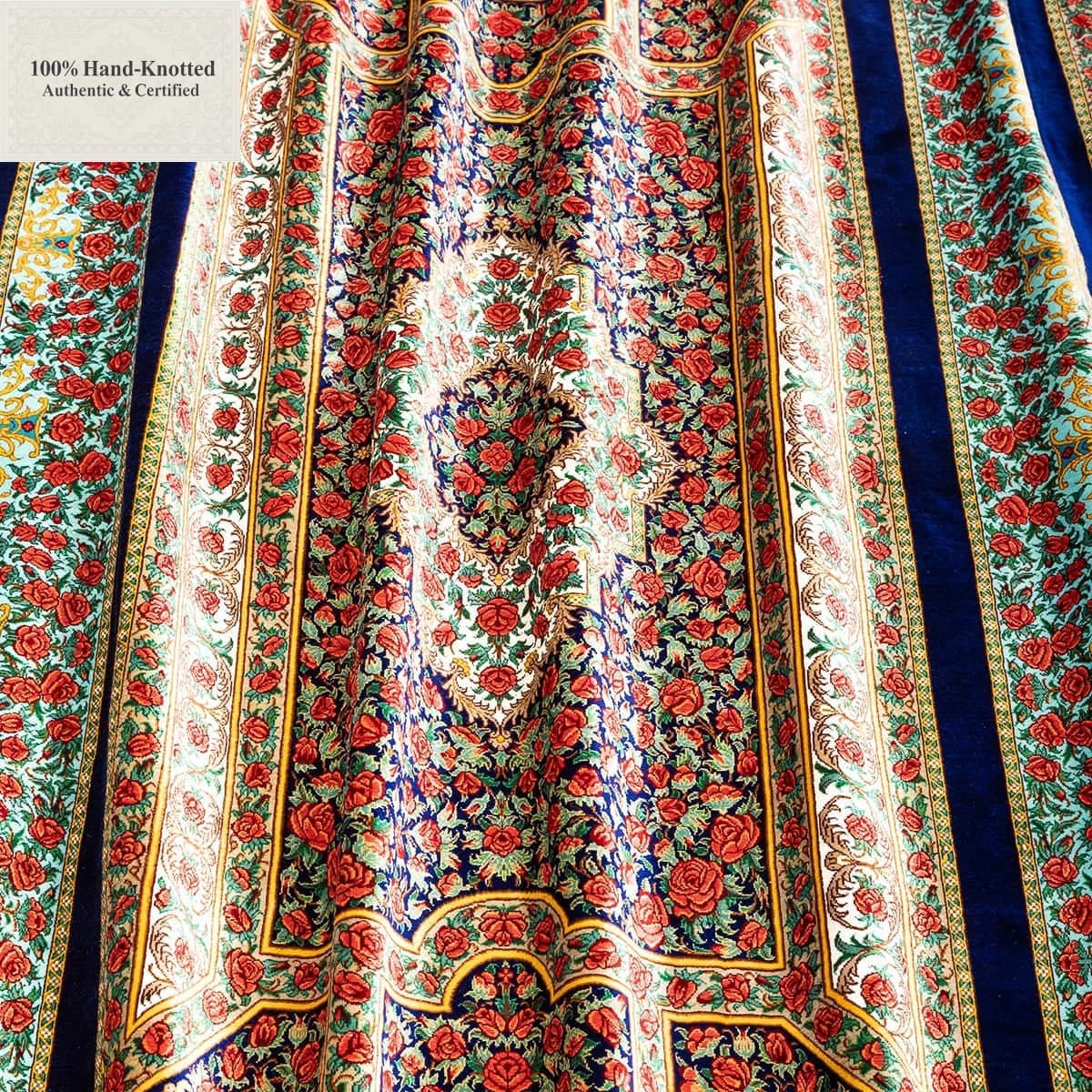 Ghom Perserteppich aus Iran, 205 × 136 cm