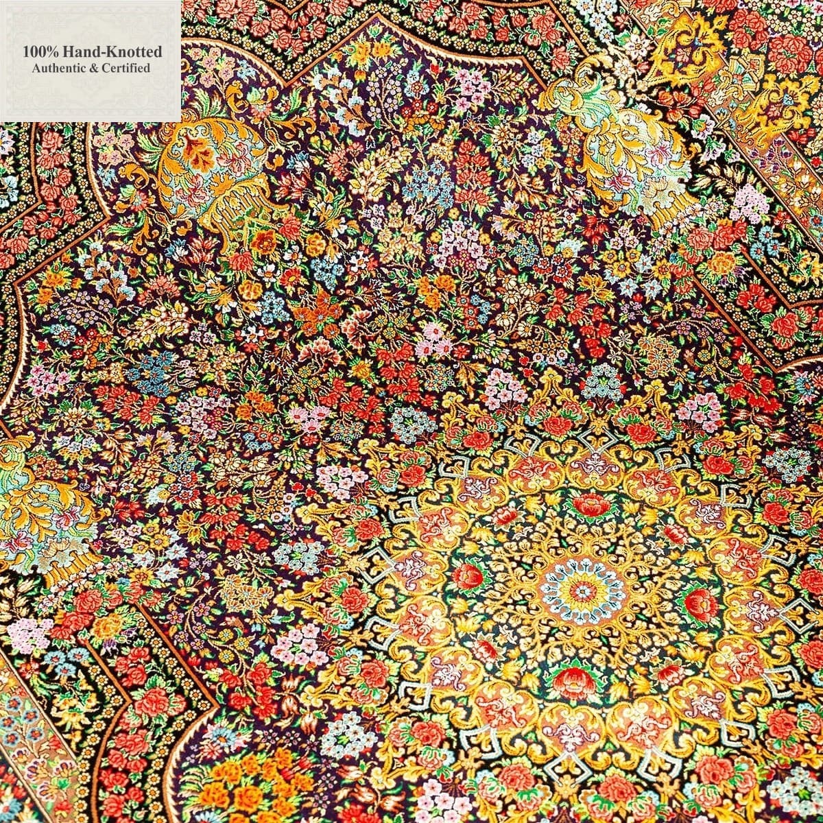 Handgeknüpfter Ghom Perserteppich 200 × 130 cm