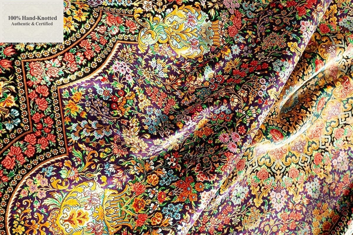 Handgeknüpfter Ghom Perserteppich 200 × 130 cm
