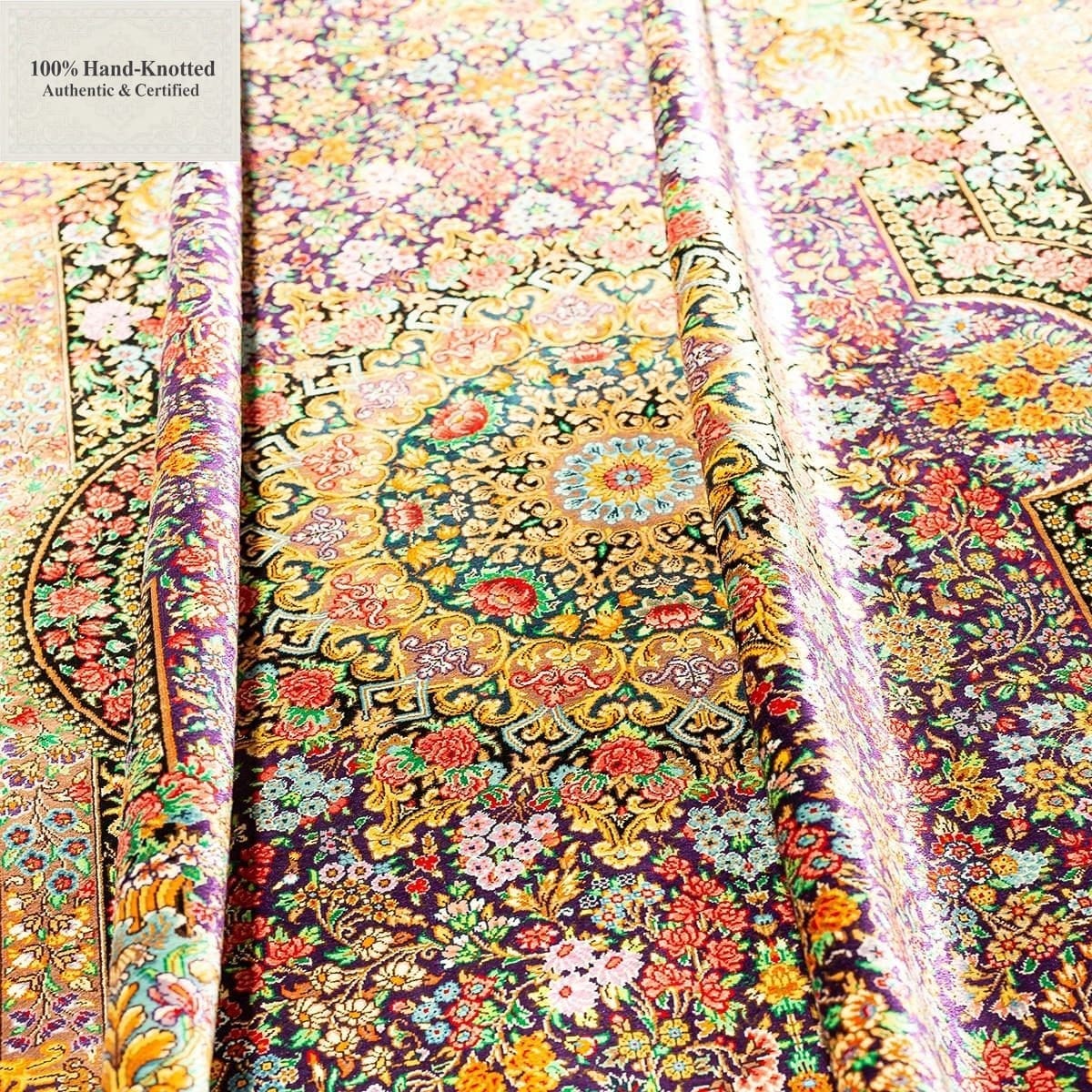 Handgeknüpfter Ghom Perserteppich 200 × 130 cm