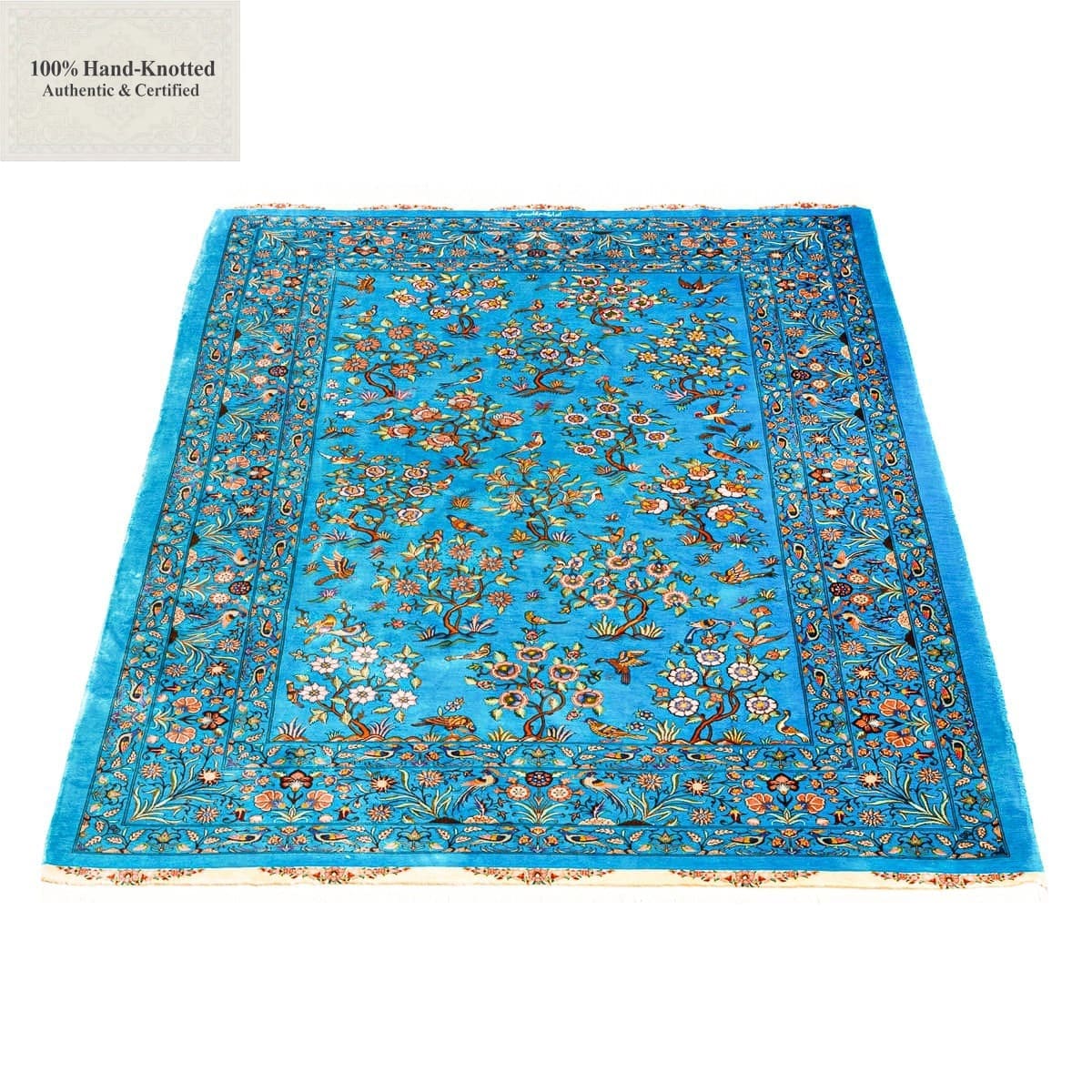 Handgeknüpfter Ghom Perserteppich 208 × 140 cm