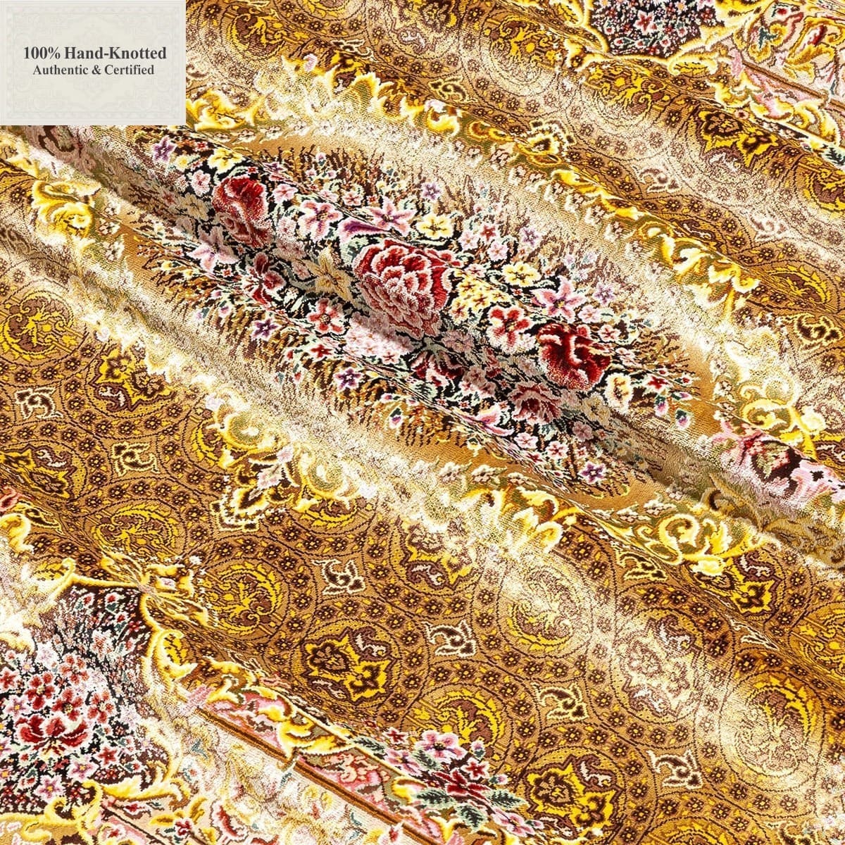 Handgeknüpfter Ghom Perserteppich 100 × 150 cm