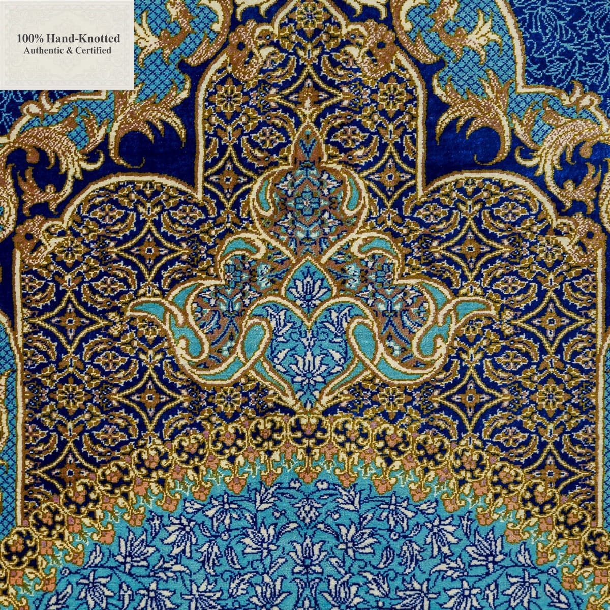 Handgeknüpfter Ghom Perserteppich, 150 × 200 cm, Seide