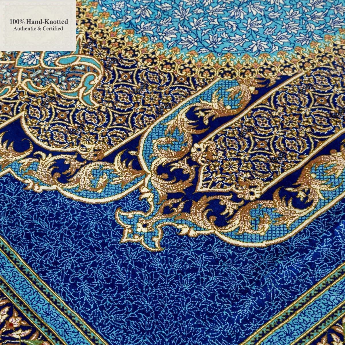 Handgeknüpfter Ghom Perserteppich, 150 × 200 cm, Seide