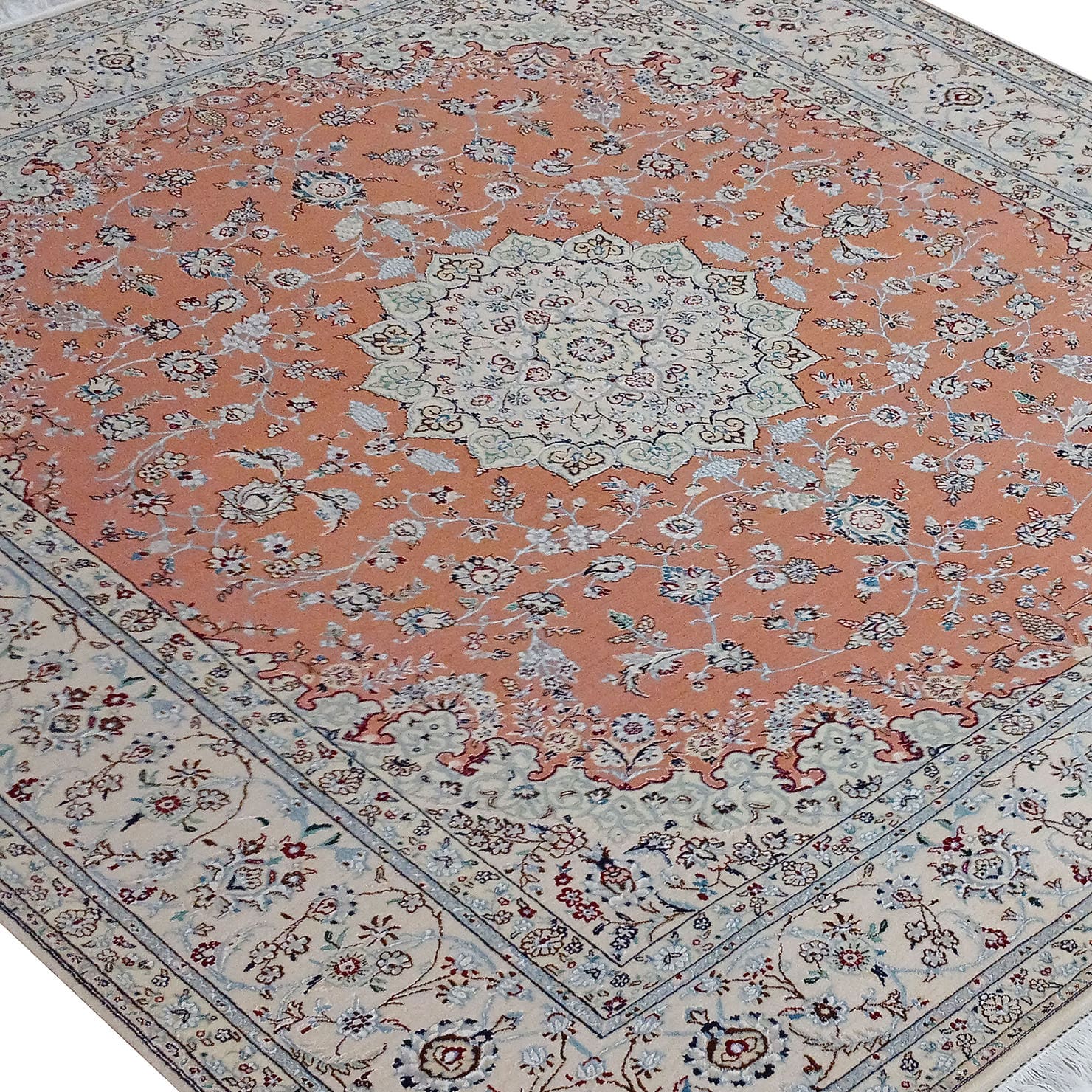 perserteppich-nain-200-x-230-cm-wolle-seide-handgeknupft-neu-1 Handgeknüpfter Nain Perserteppich 230 × 200 cm