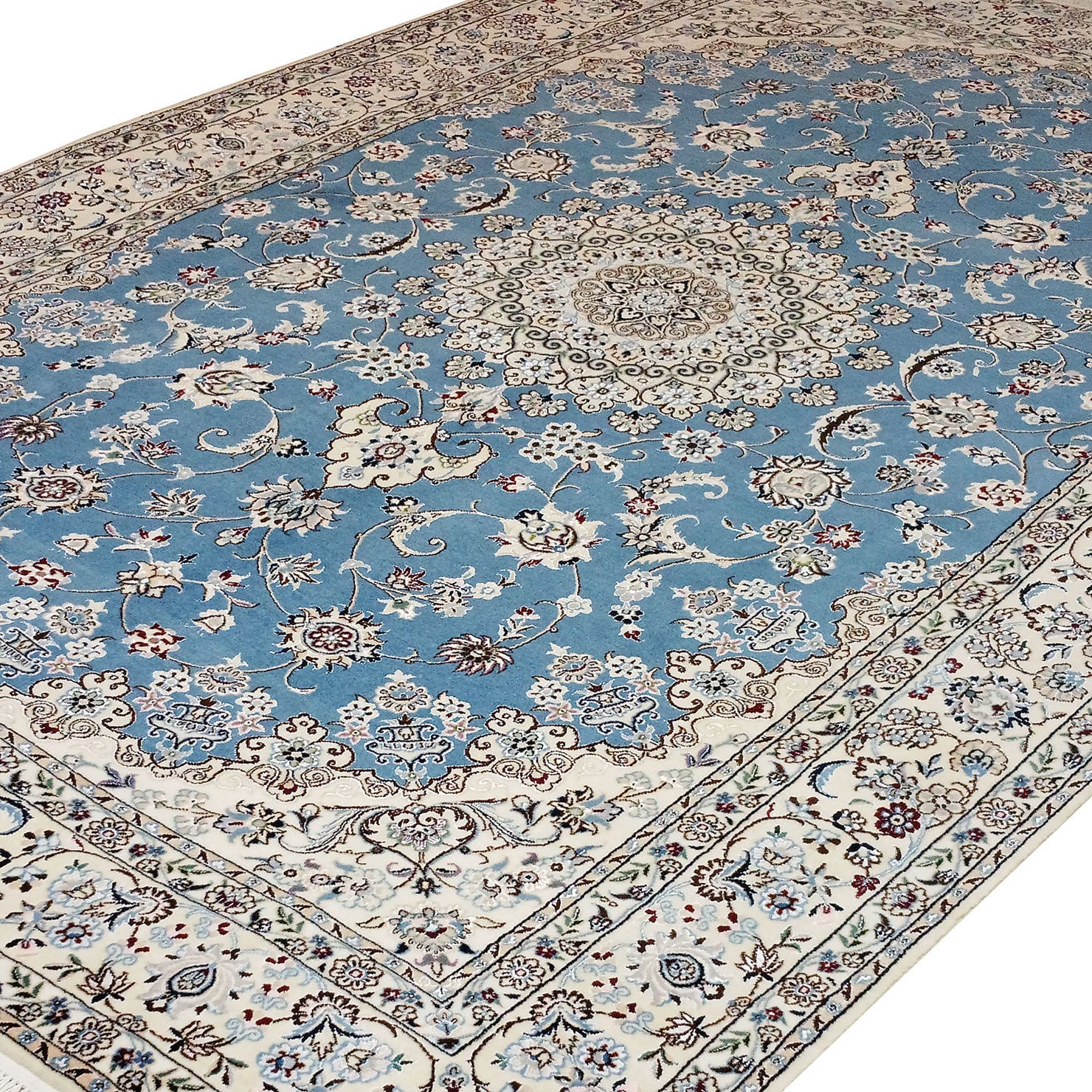 perserteppich-nain-160-x-265-cm-seide-handgeknupft-blumenmuster-1 Handgeknüpfter Nain Perserteppich 160 × 265 cm
