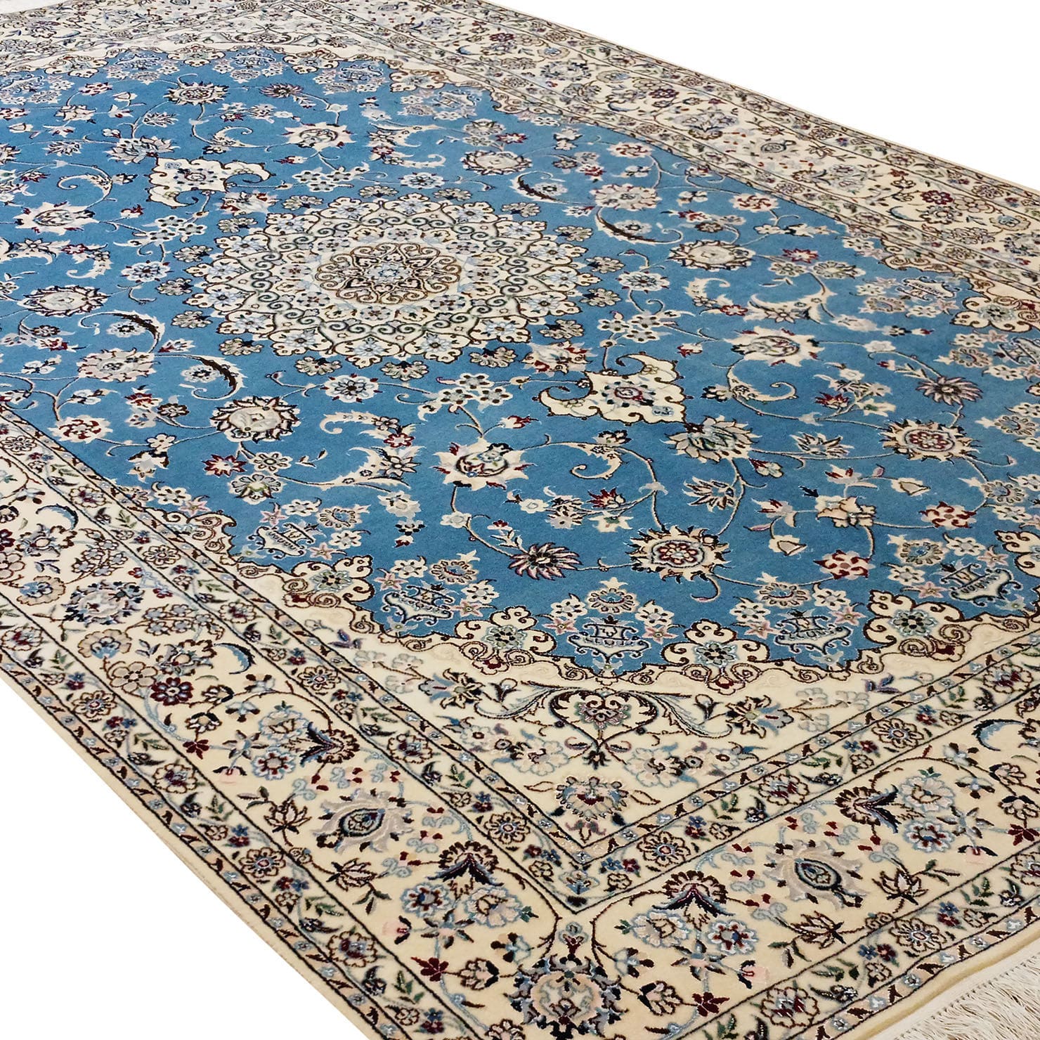 perserteppich-nain-160-x-265-cm-seide-handgeknupft-blumenmuster-2 Handgeknüpfter Nain Perserteppich 160 × 265 cm