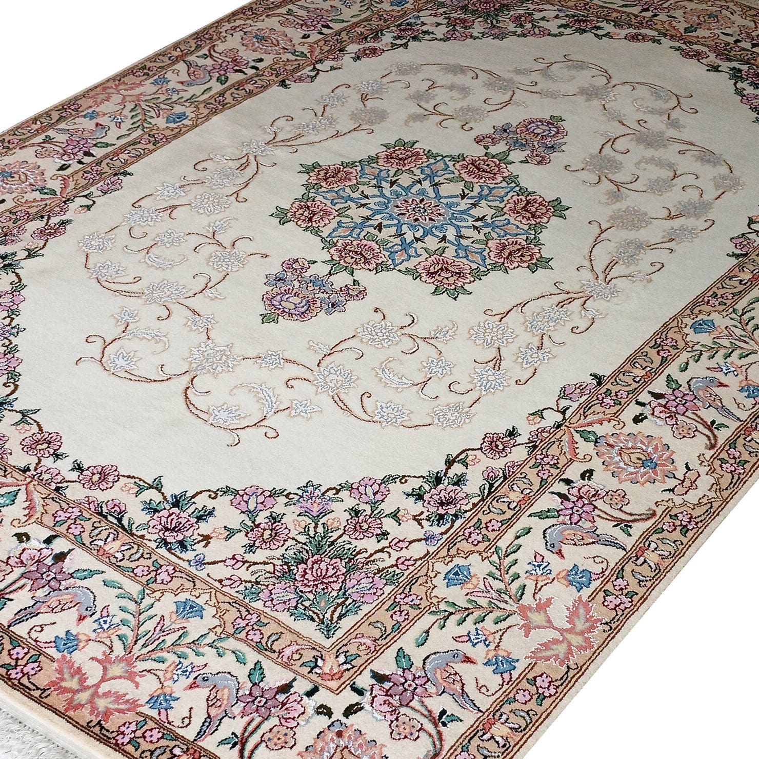 Handgeknüpfter Nain Perserteppich, 250 × 160 cm, Wolle & Seide