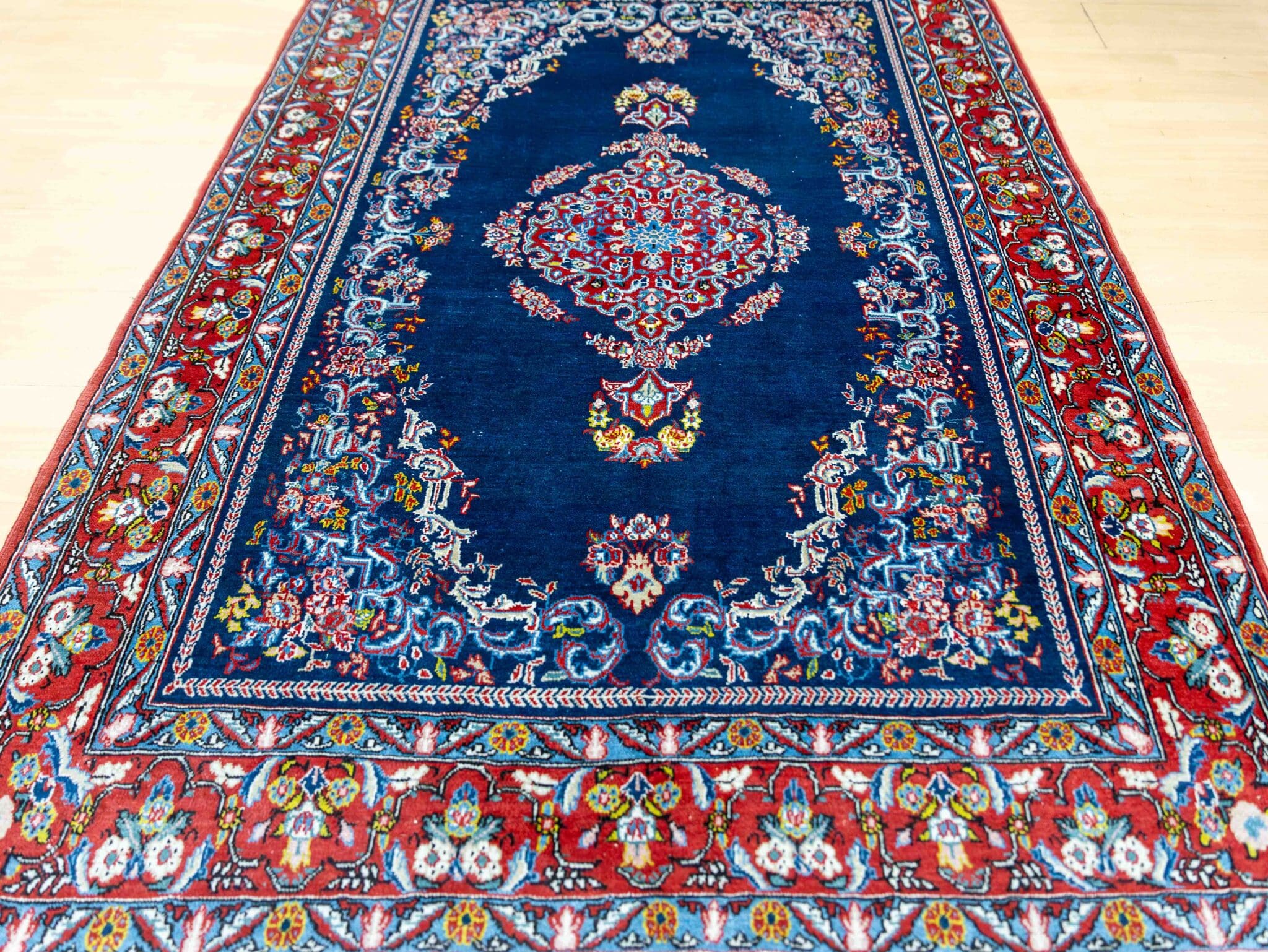 Handgeknüpfter Kerman Perserteppich, 215 × 145 cm, Wolle