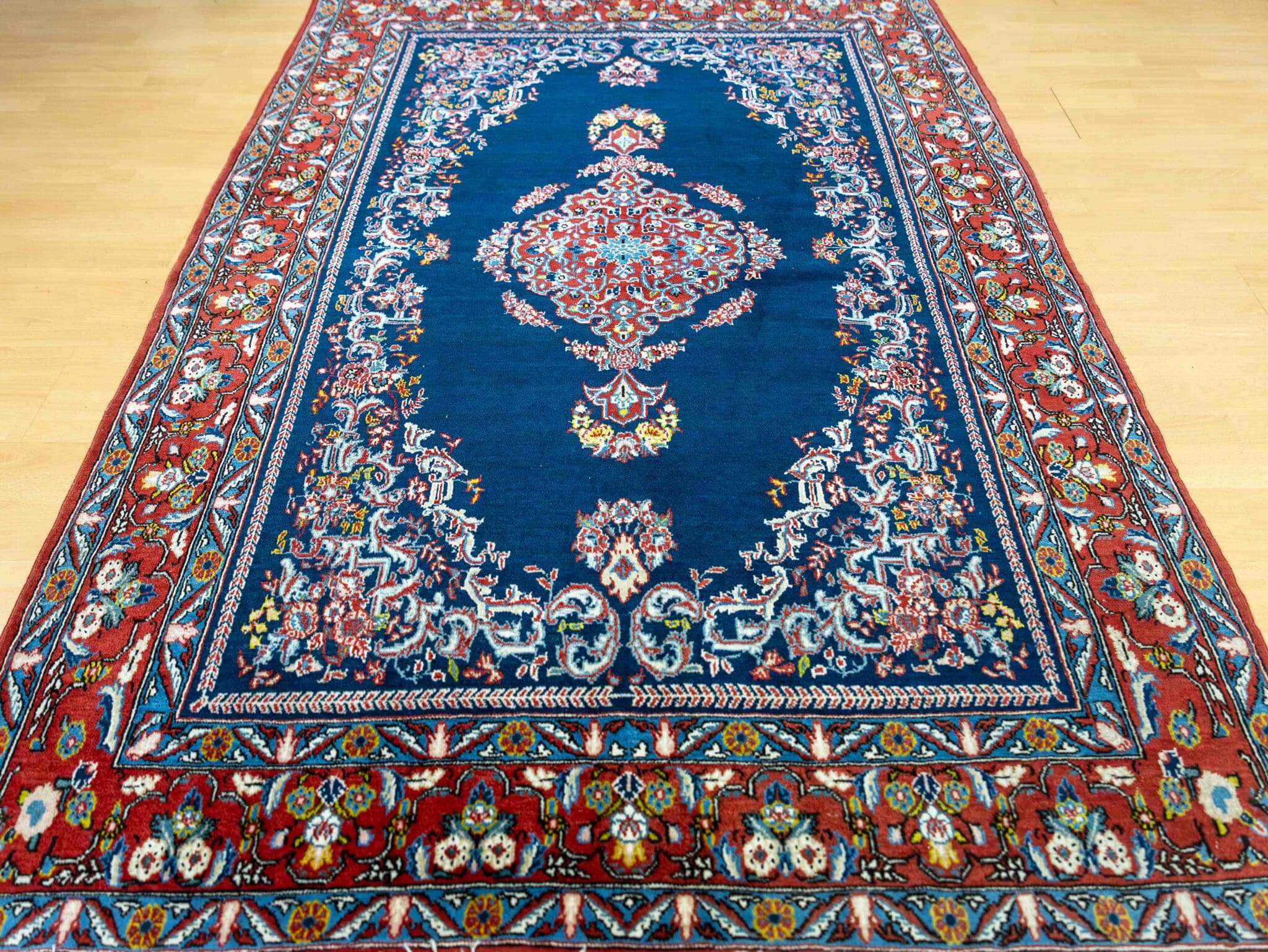 Handgeknüpfter Kerman Perserteppich, 215 × 145 cm, Wolle