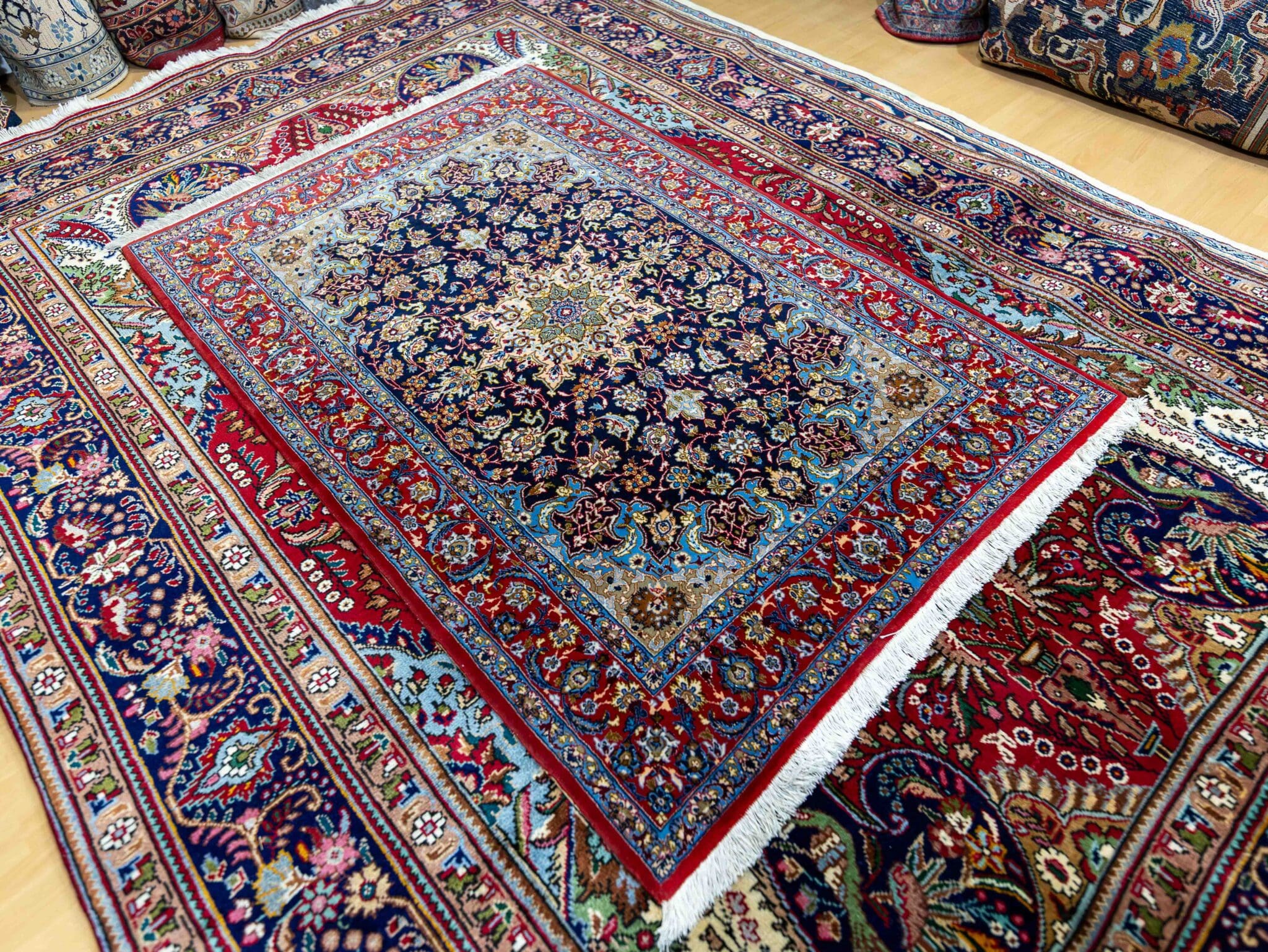 Isfahan Perserteppich aus Iran, 165 × 110 cm