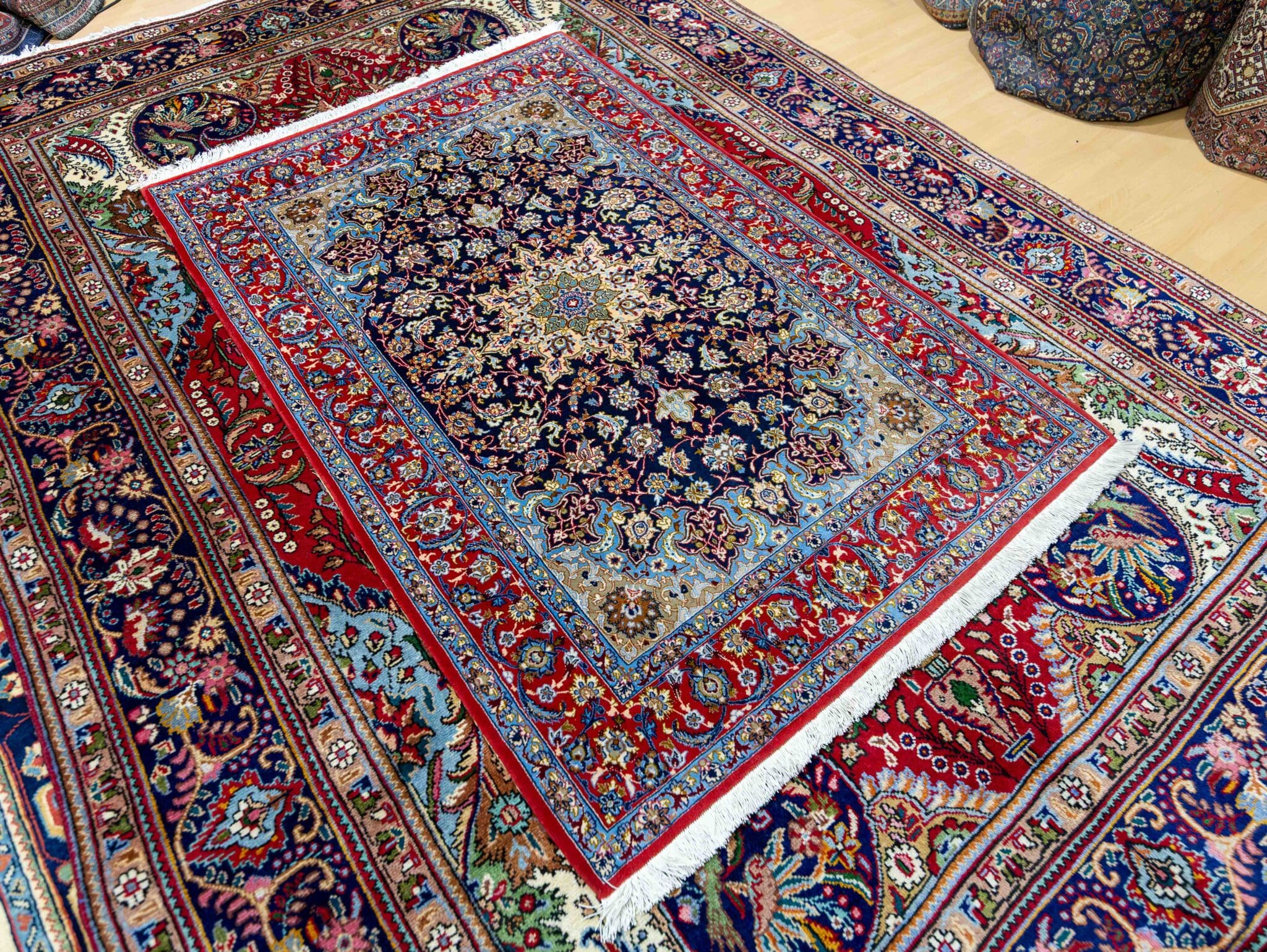 Isfahan Perserteppich aus Iran, 165 × 110 cm