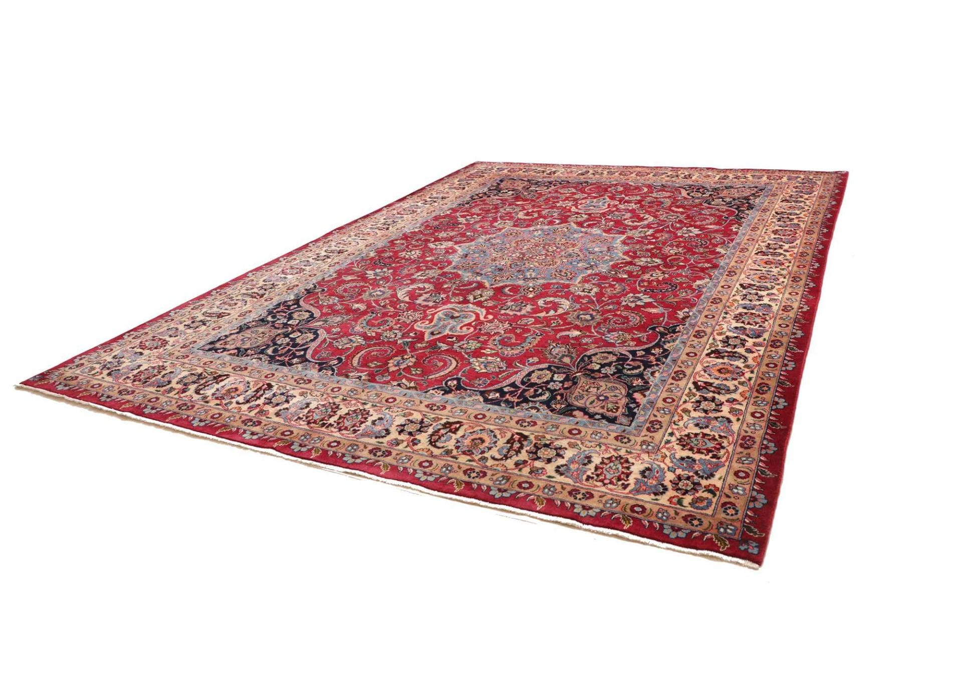 Handgeknüpfter Mashhad Perserteppich, 301 × 393 cm, Wolle