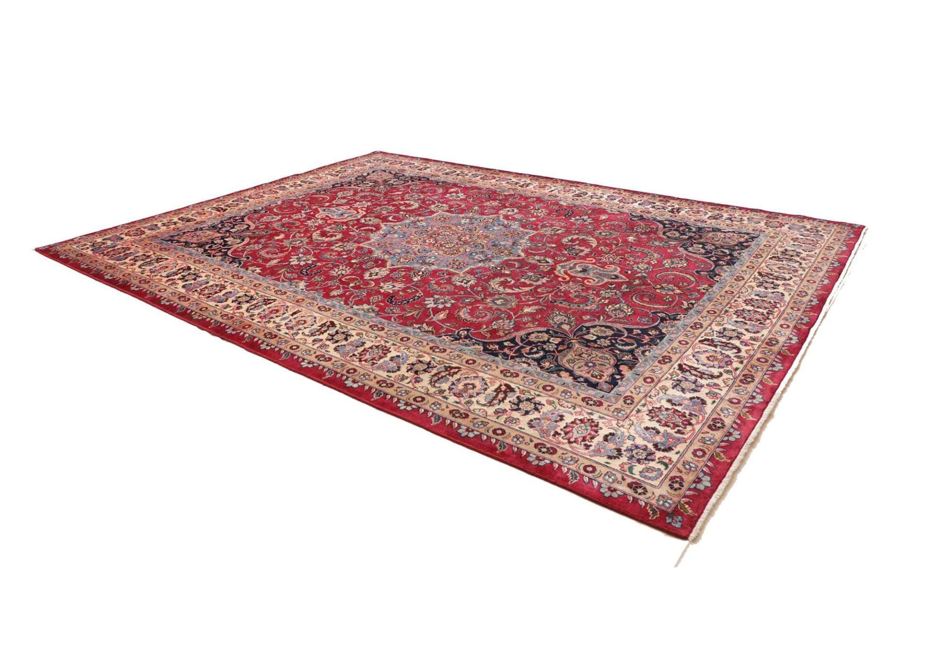 Handgeknüpfter Mashhad Perserteppich, 301 × 393 cm, Wolle