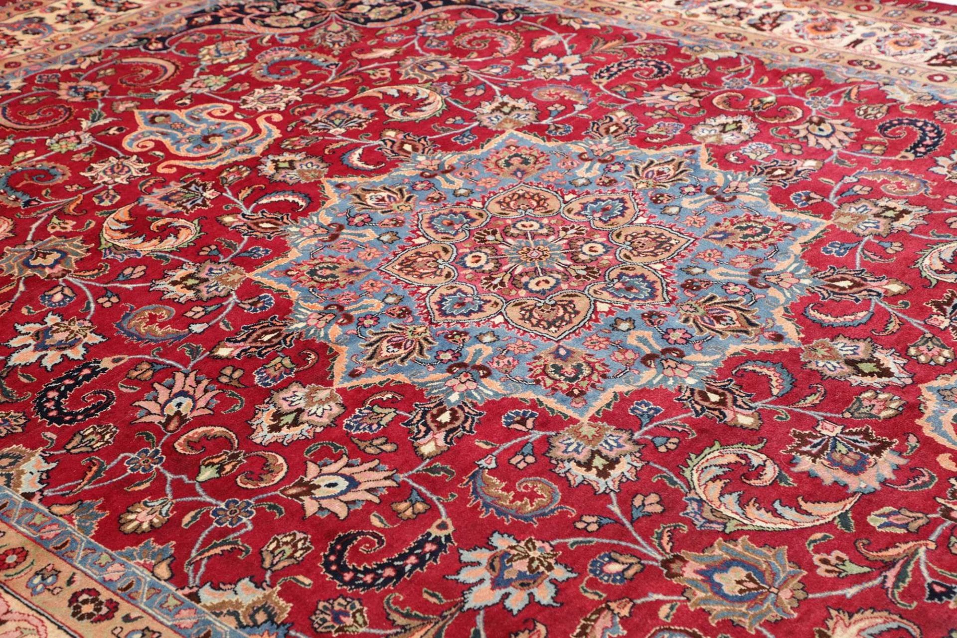 Handgeknüpfter Mashhad Perserteppich, 301 × 393 cm, Wolle
