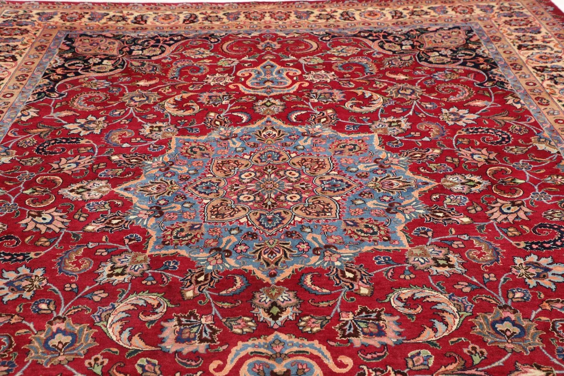 Handgeknüpfter Mashhad Perserteppich, 301 × 393 cm, Wolle