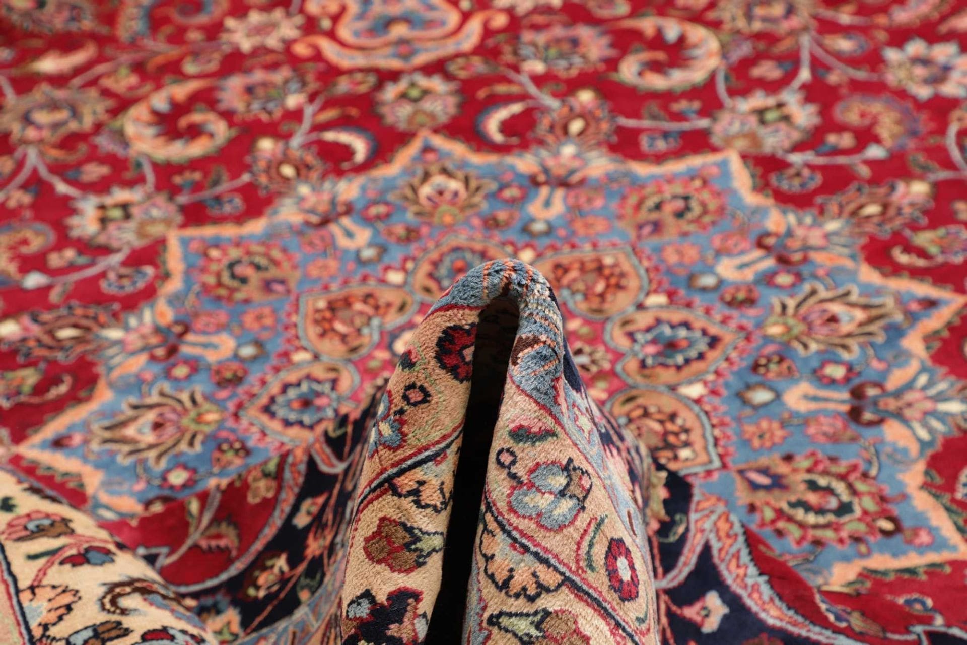 Handgeknüpfter Mashhad Perserteppich, 301 × 393 cm, Wolle