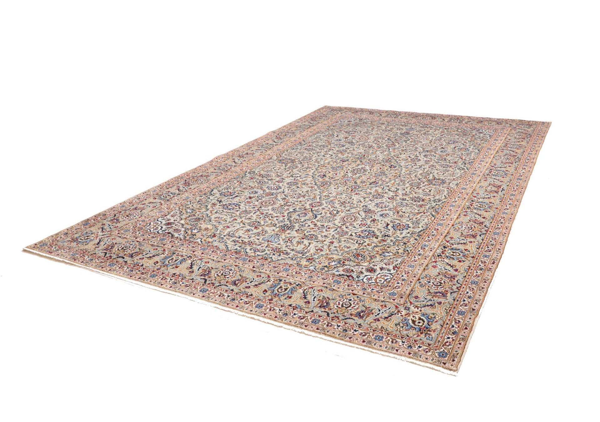 Handgeknüpfter Kashan Perserteppich, 276 × 399 cm, Wolle
