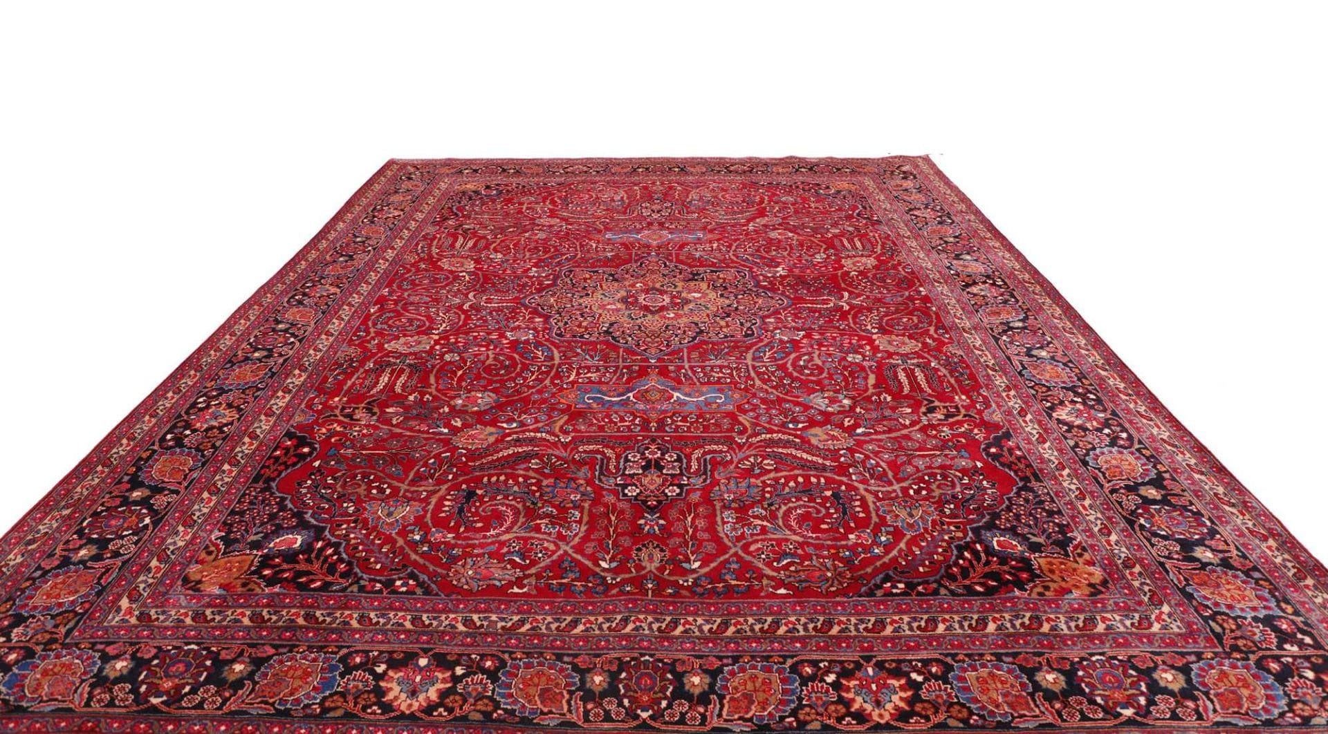 Handgeknüpfter Mashhad Perserteppich, 304 × 399 cm, Wolle