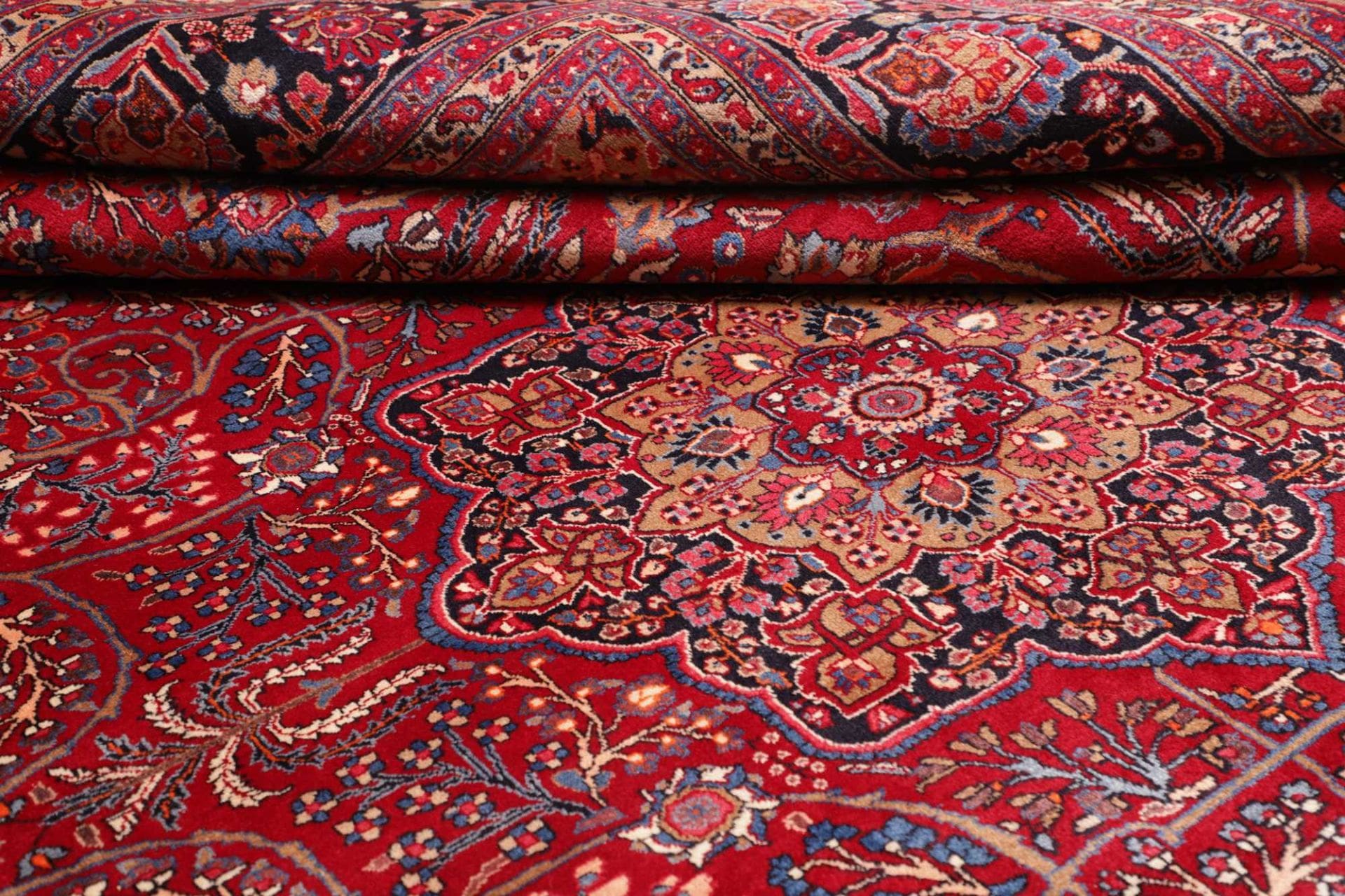 Handgeknüpfter Mashhad Perserteppich, 304 × 399 cm, Wolle