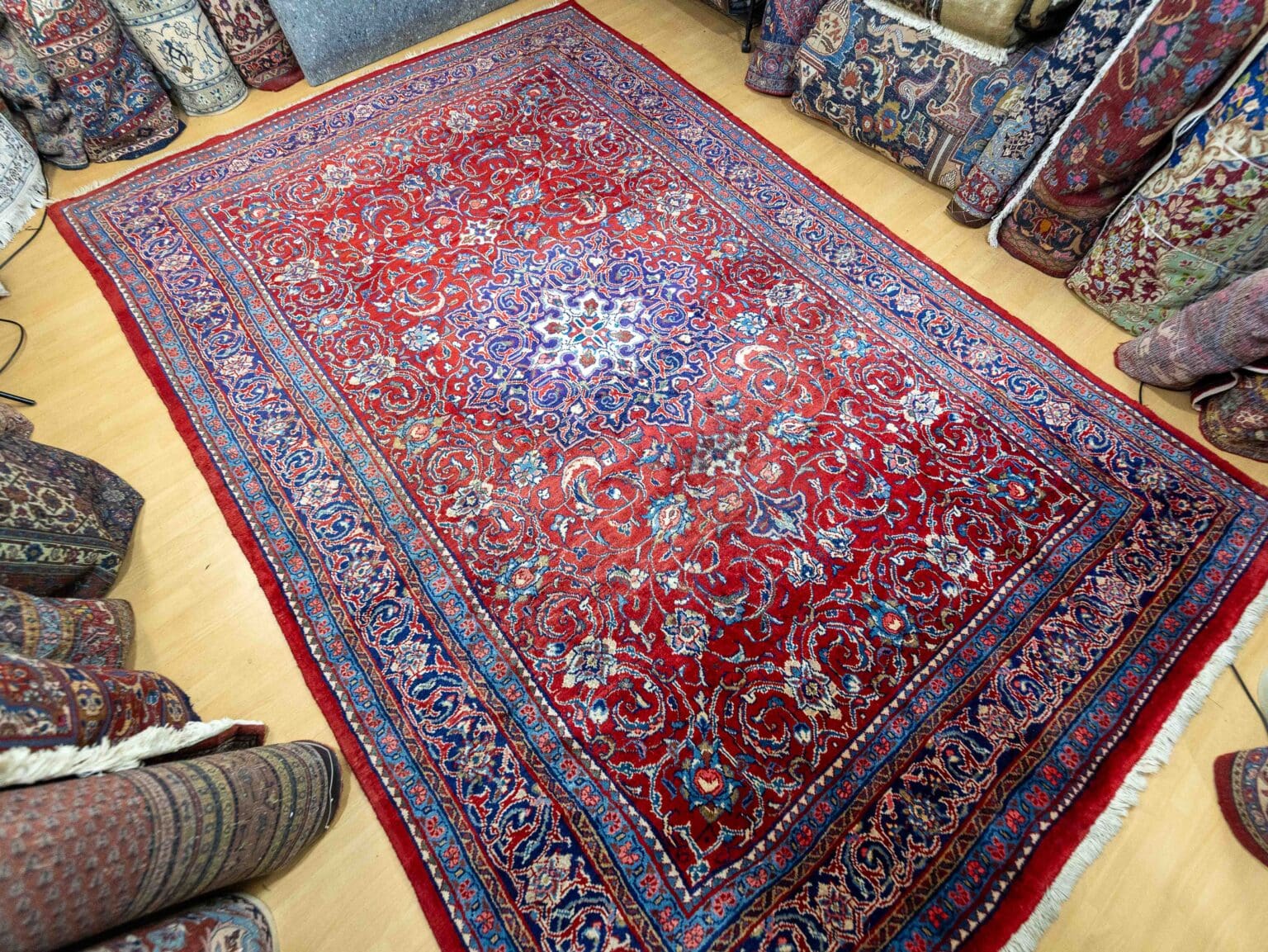 Perserteppich Sarough Mahal 355 x 228 cm Bio-Wolle handgeknüpft