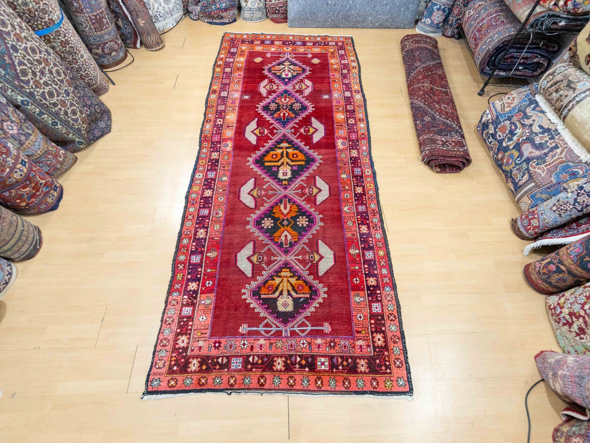 Kazak Orientteppich aus Russland, 300 × 120 cm