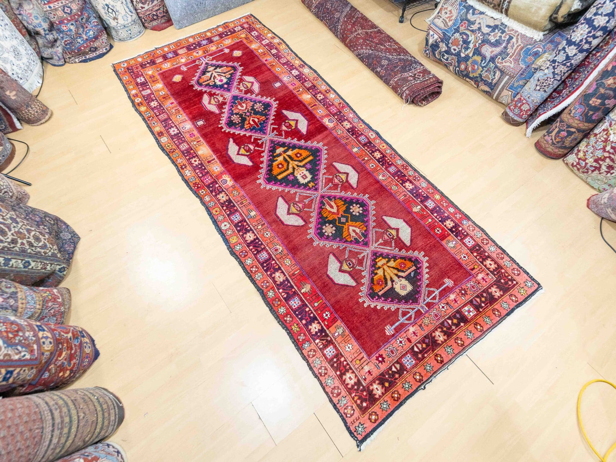 Kazak Orientteppich aus Russland, 300 × 120 cm