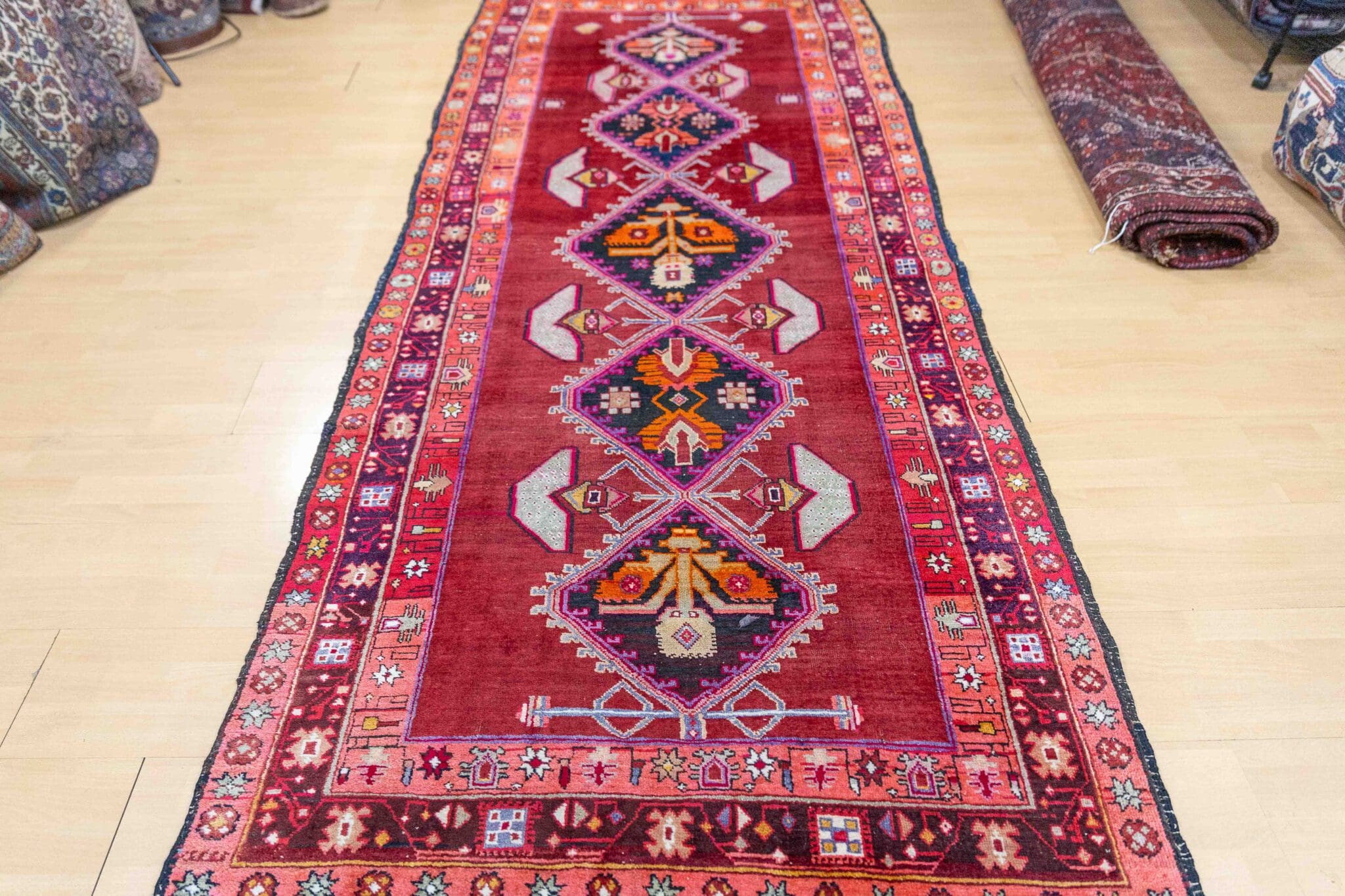 Kazak Orientteppich aus Russland, 300 × 120 cm