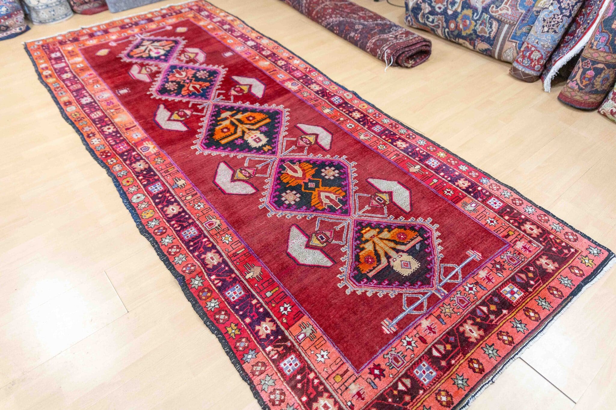 Kazak Orientteppich aus Russland, 300 × 120 cm