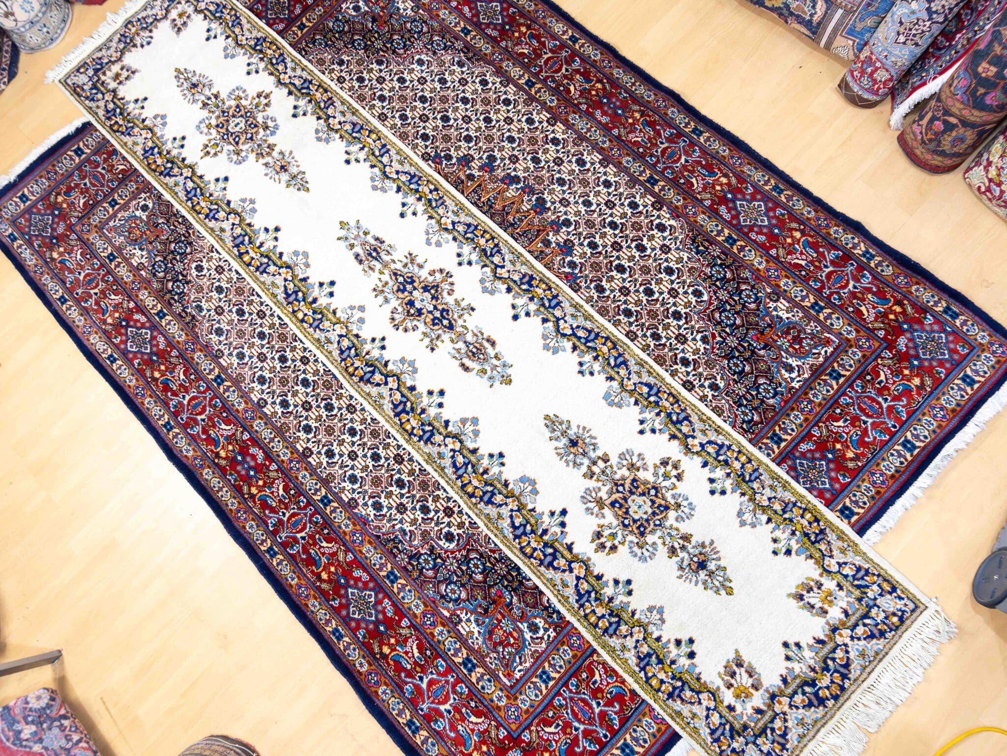 Handgeknüpfter Kerman Perserteppich, 340 × 72 cm, Wolle