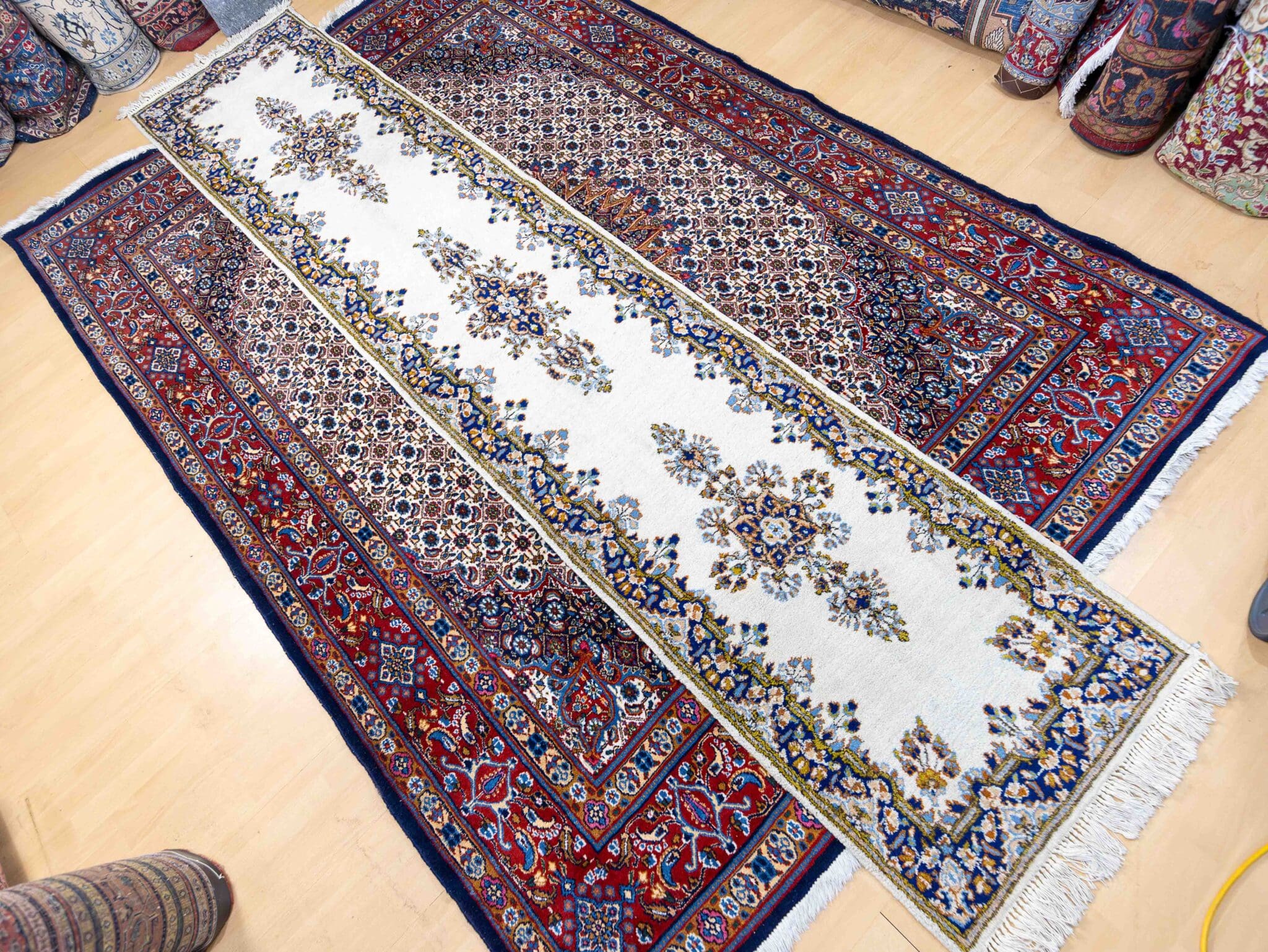 Handgeknüpfter Kerman Perserteppich, 340 × 72 cm, Wolle