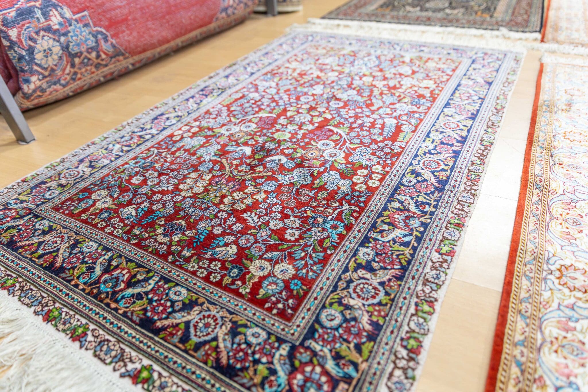 Handgeknüpfter Hamadan Teppich, 124 × 77 cm, Seide