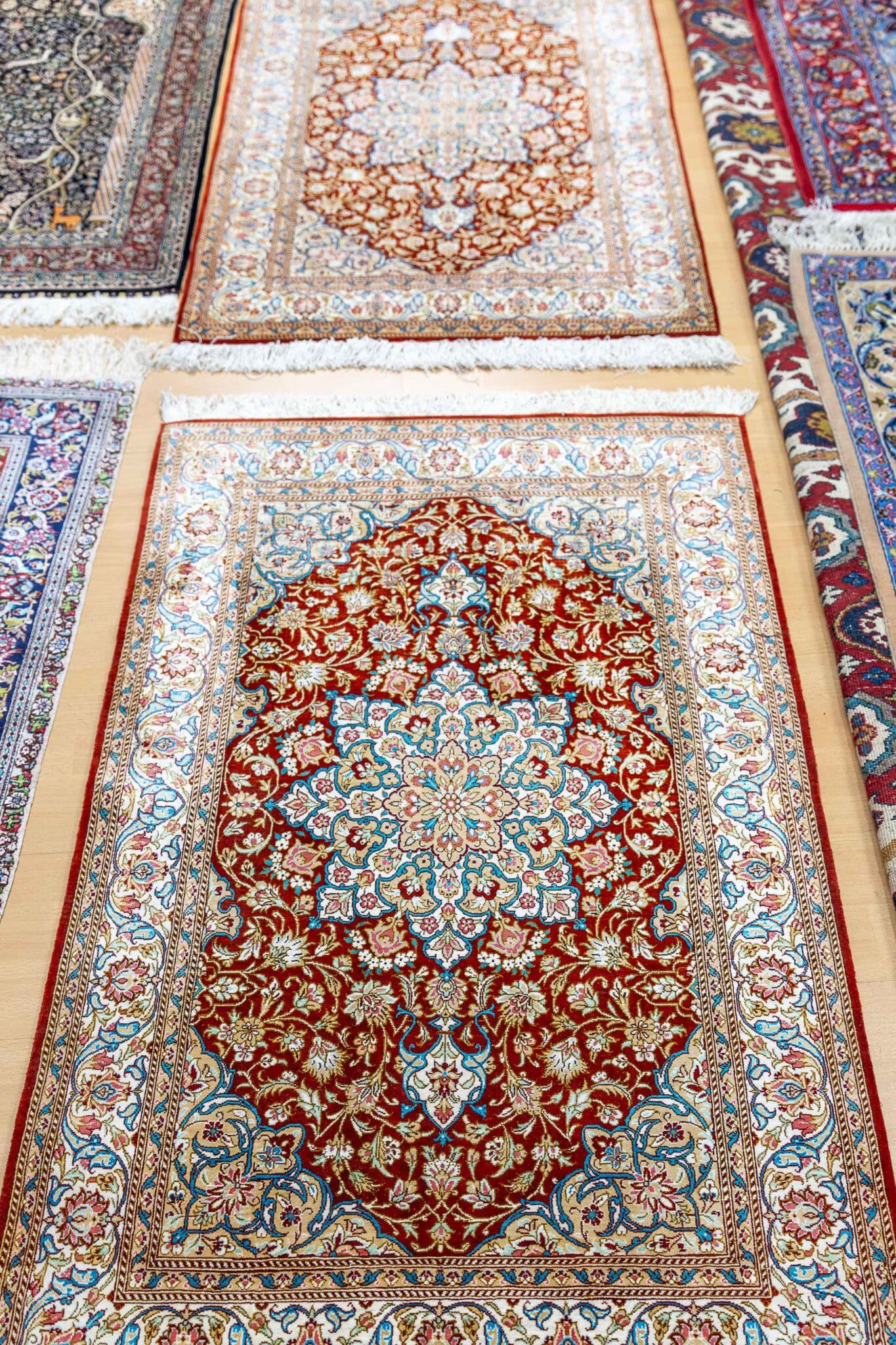 Perserteppich Qom 118.5 x 75.5 cm Seide handgeknüpft