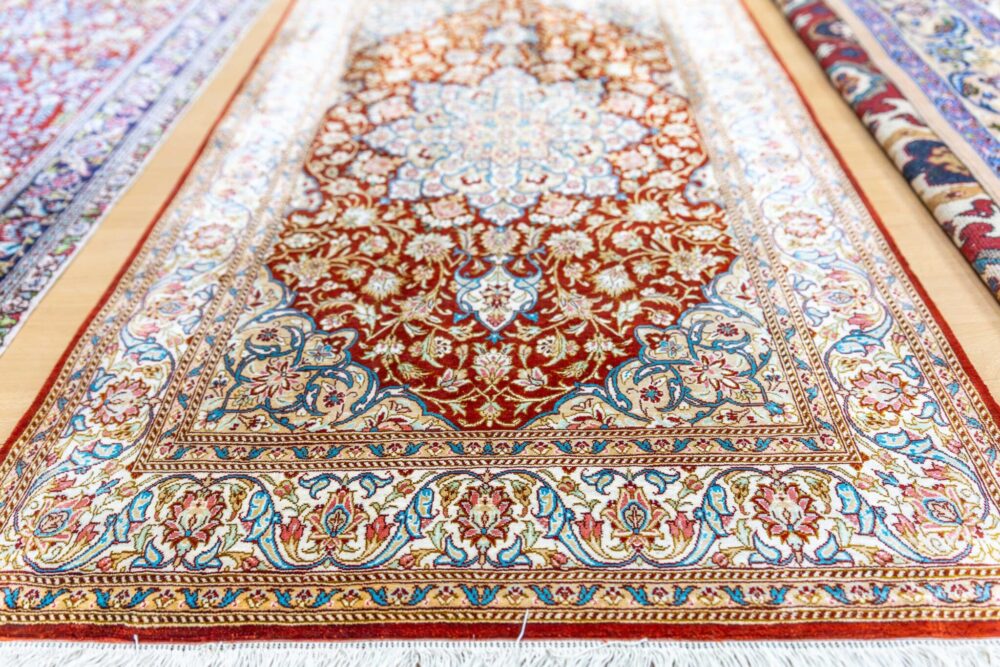 Perserteppich Qom 118.5 x 75.5 cm Seide handgeknüpft