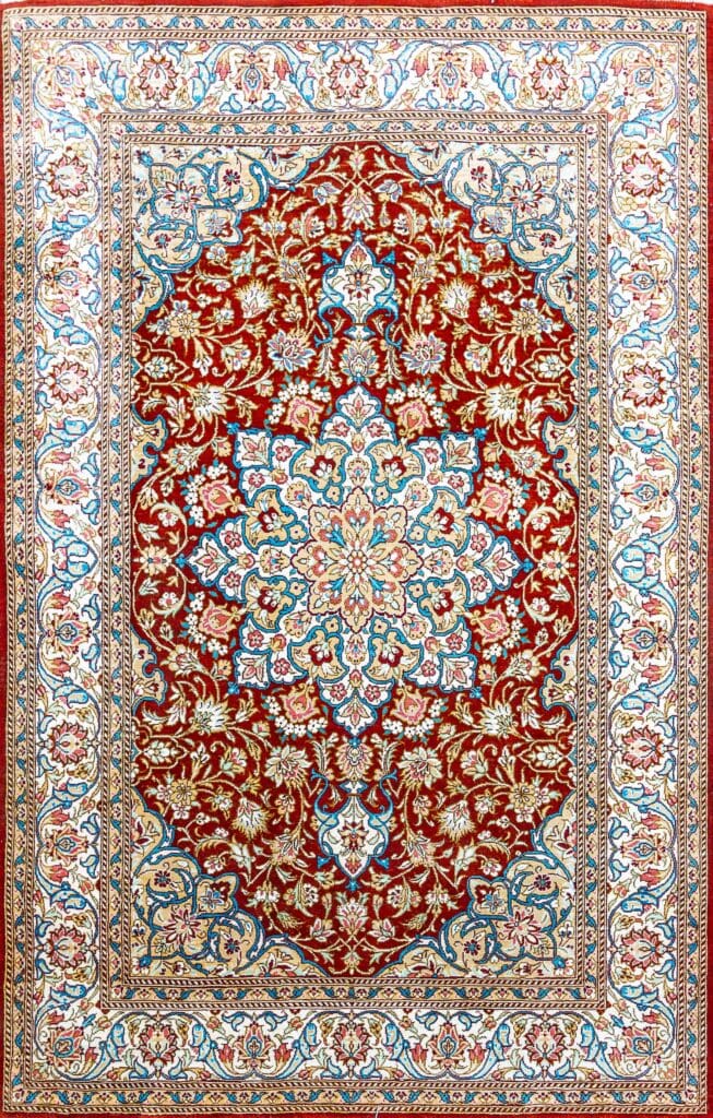 Perserteppich Qom 118.5 x 75.5 cm Seide handgeknüpft