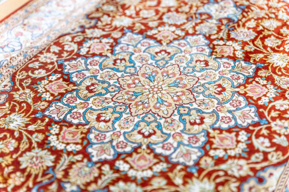 Perserteppich Qom 118.5 x 75.5 cm Seide handgeknüpft