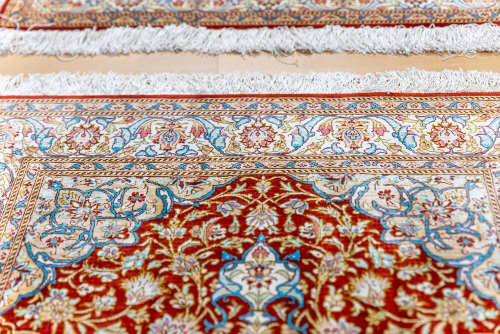 Perserteppich Qom 118.5 x 75.5 cm Seide handgeknüpft