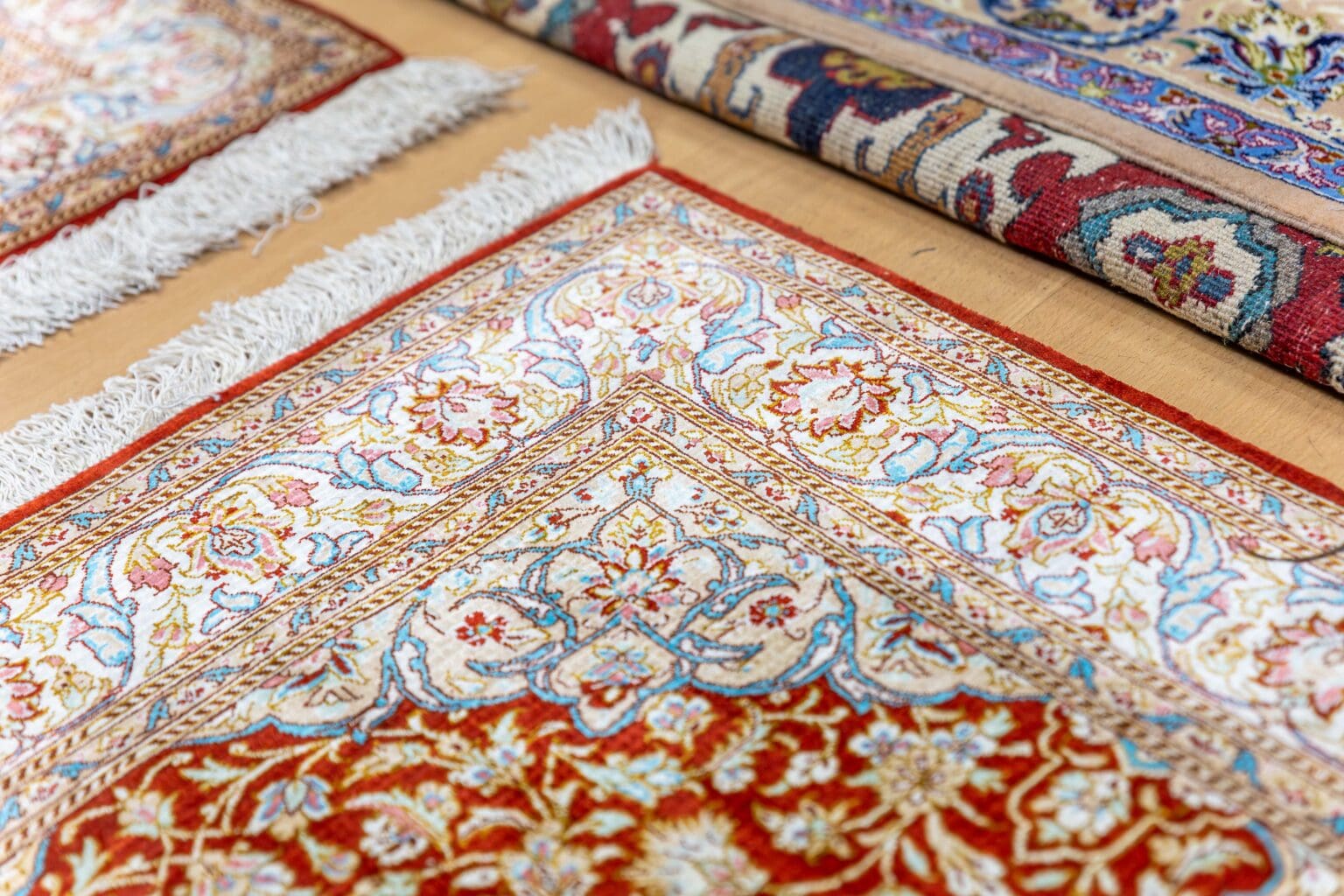 Perserteppich Qom 118.5 x 75.5 cm Seide handgeknüpft