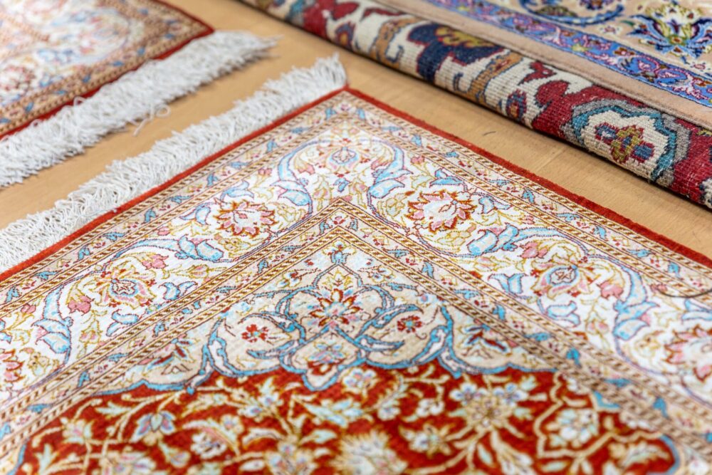 Perserteppich Qom 118.5 x 75.5 cm Seide handgeknüpft