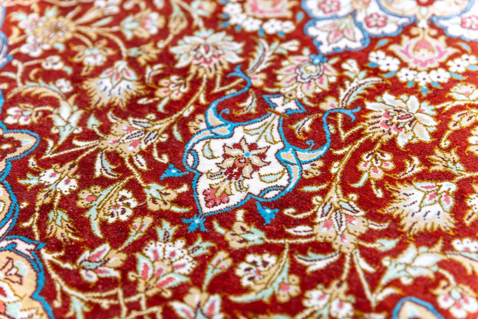 Perserteppich Qom 118.5 x 75.5 cm Seide handgeknüpft