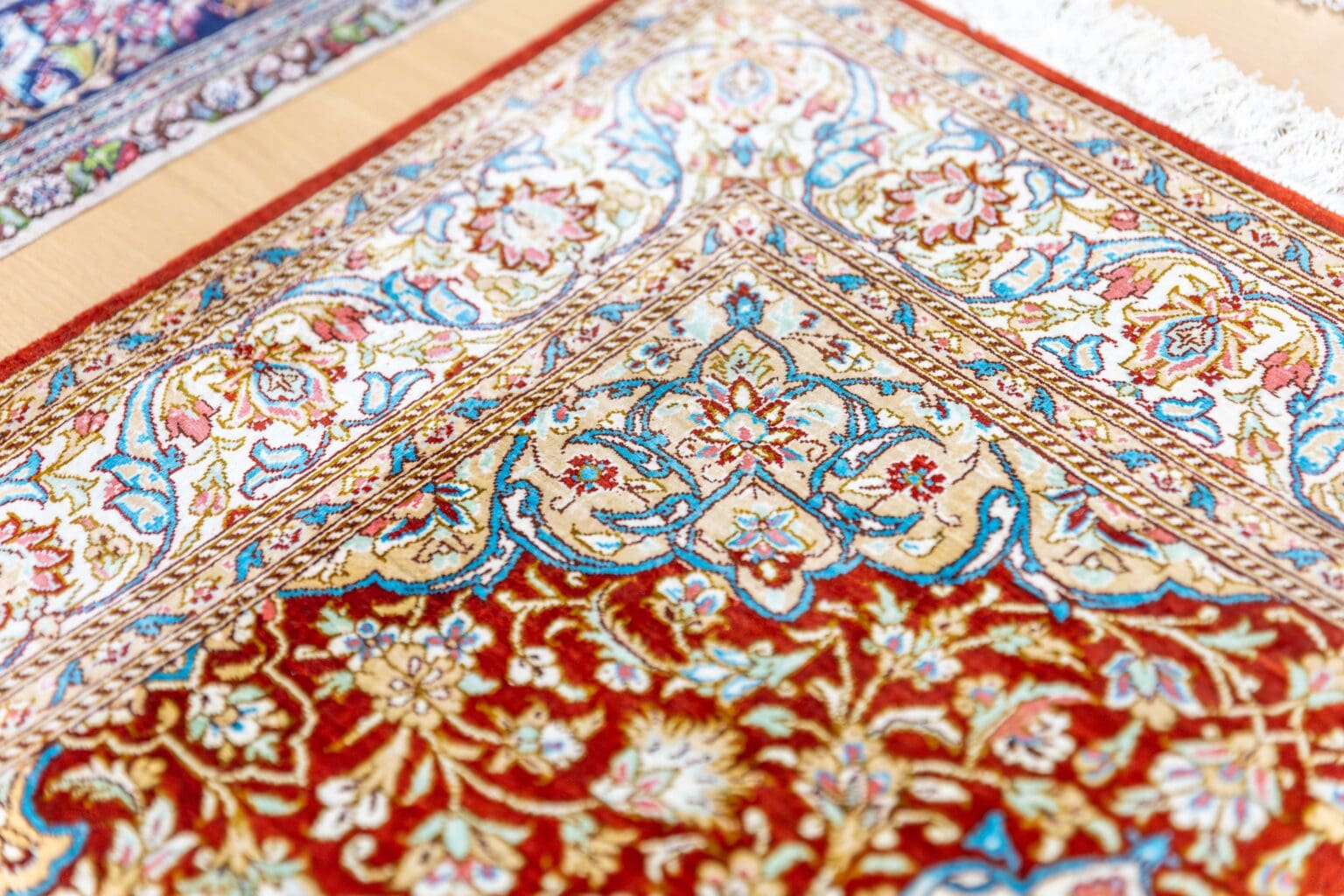 Perserteppich Qom 118.5 x 75.5 cm Seide handgeknüpft